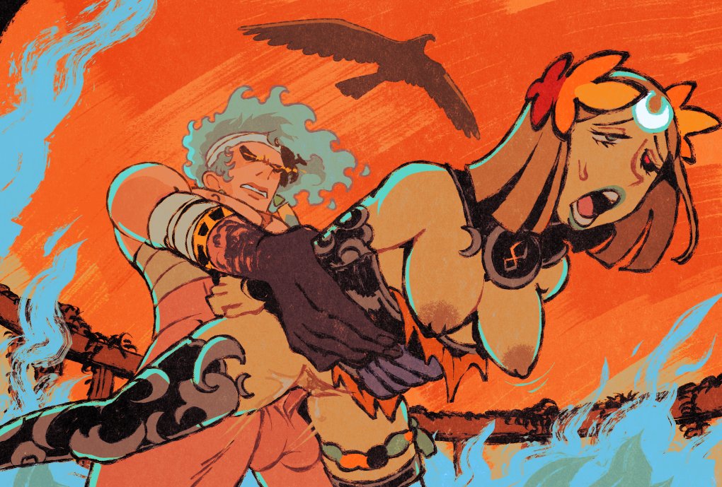 blue hair, breasts, breasts out, eagle, hades (game), hades 2, melinoe (hades), pleasure face, prometheus (hades), pussy, ripped clothing, taylor titmouse, vaginal penetration, vaginal sex