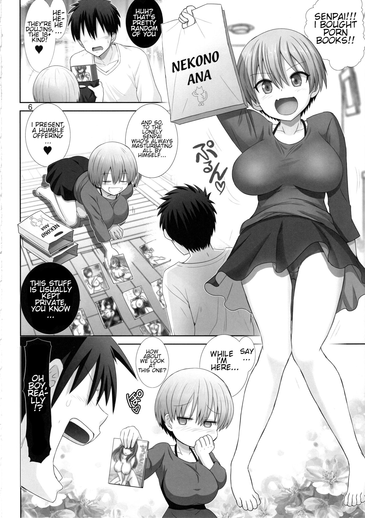 1boy, 1girls, ass, big ass, big breasts, blush, breasts, eyes, female, hair, harukigenia, male, nipples, sakurai shinichi, tagme, uzaki hana, uzaki-chan wa asobitai!