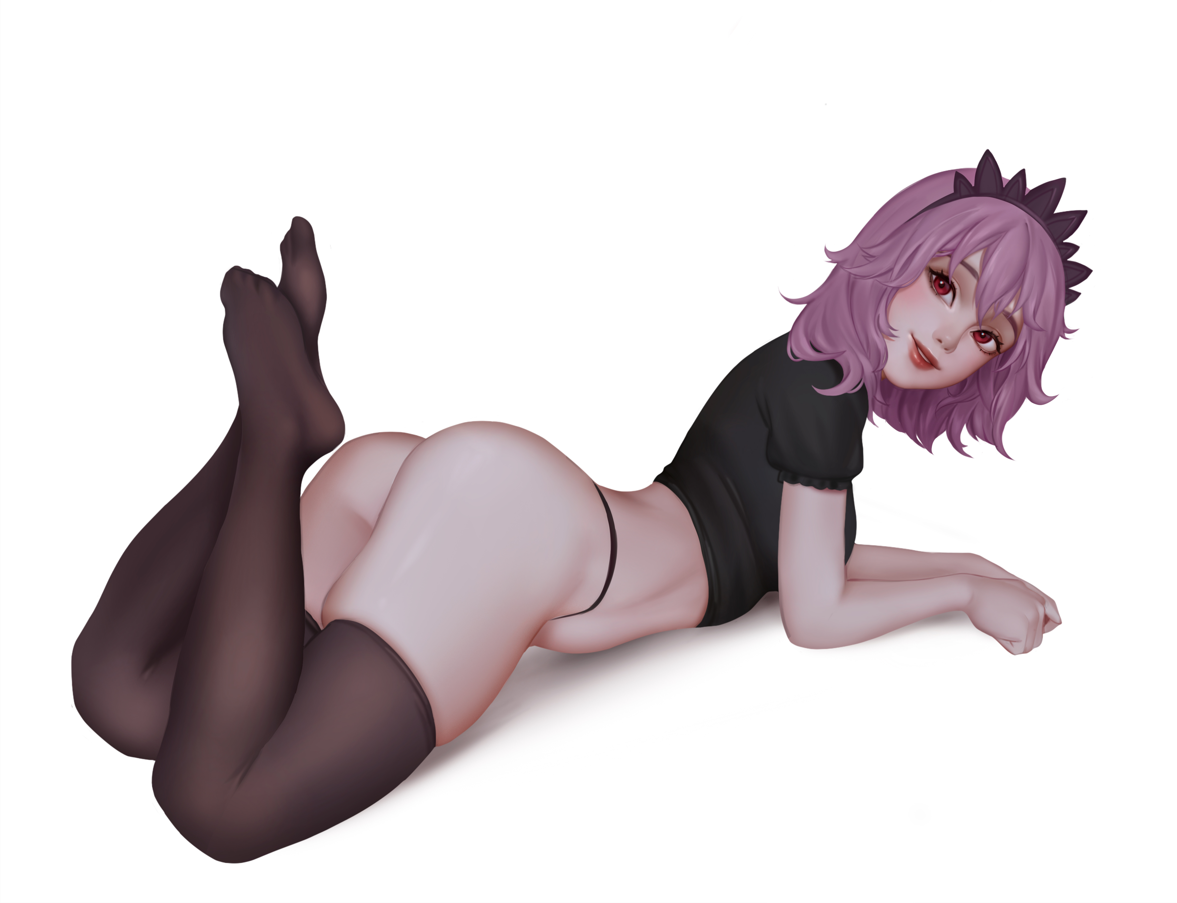 feet, maria brion, purple hair, quilm, red eyes, sequel awake, tights, vampire