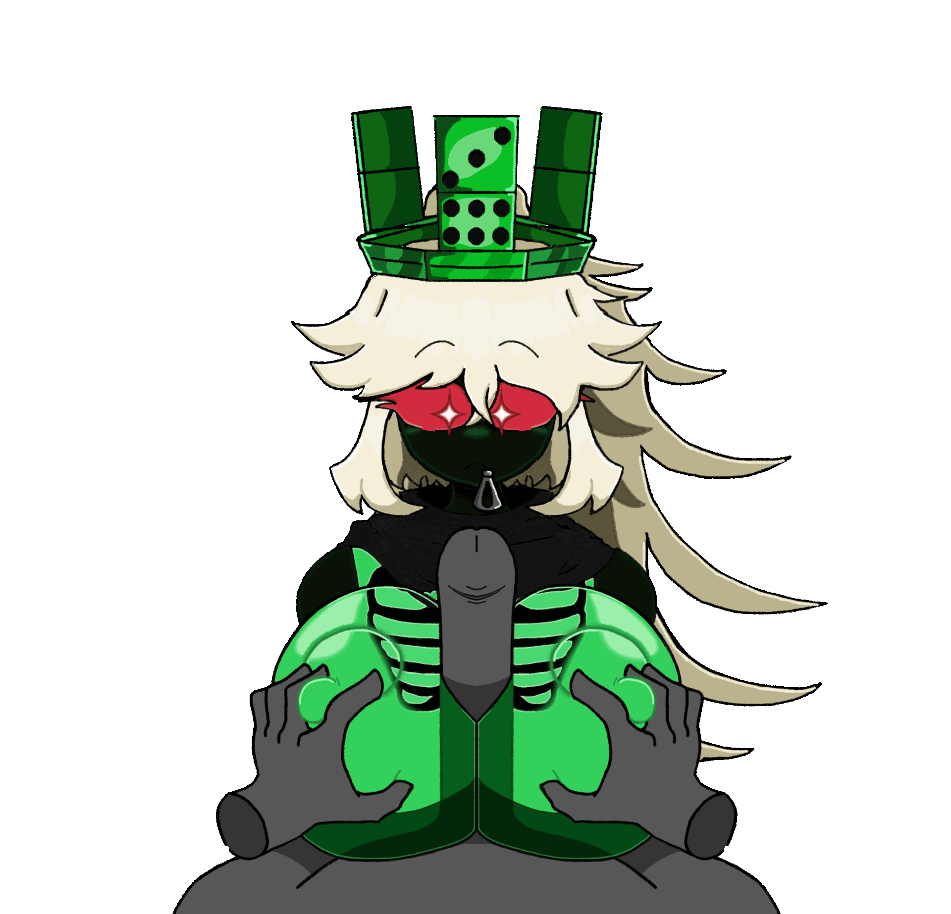 1boy, 1girls, 1x1x1x1, 1x1x1x1 (forsaken), animated, artist request, beat banger, betrayed 1x1x1x1, boobs, breast grab, forsaken (roblox), gif, loop, paizuri, roblox, roblox game, robloxian, tagme
