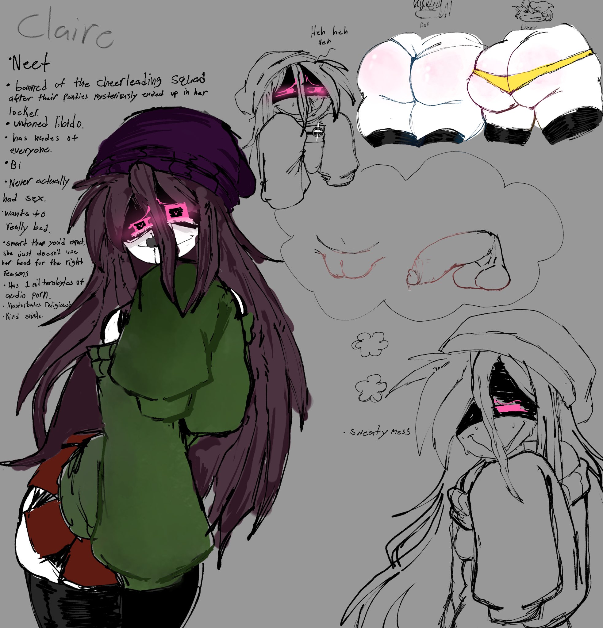 1boy, 1girls, big ass, big dick, blush, candid, creepshot, doll (murder drones), female, female focus, heart-shaped pupils, lizzy (murder drones), murder drones, neet, neet girl, oc, panties, partially clothed, phone, pussy, taking picture, u nkno3ngrounds