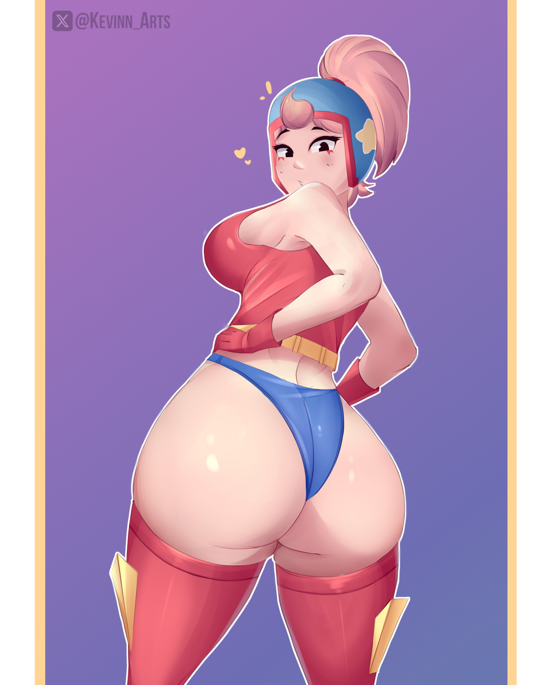 ass, big breasts, brawl stars, breasts, female, huge ass, janet (brawl stars), kevinn arts