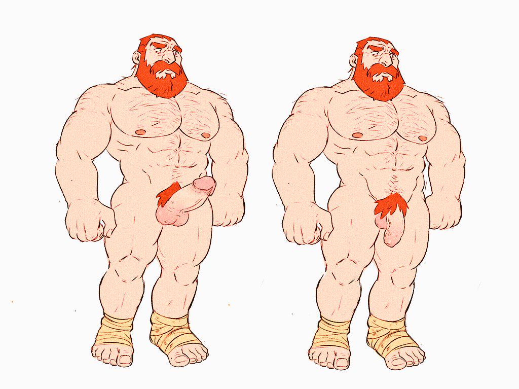 bara beard dilf dwarf erection flaccid flaccid_penis male_only muscular muscular_male tagme toxosalvaxe