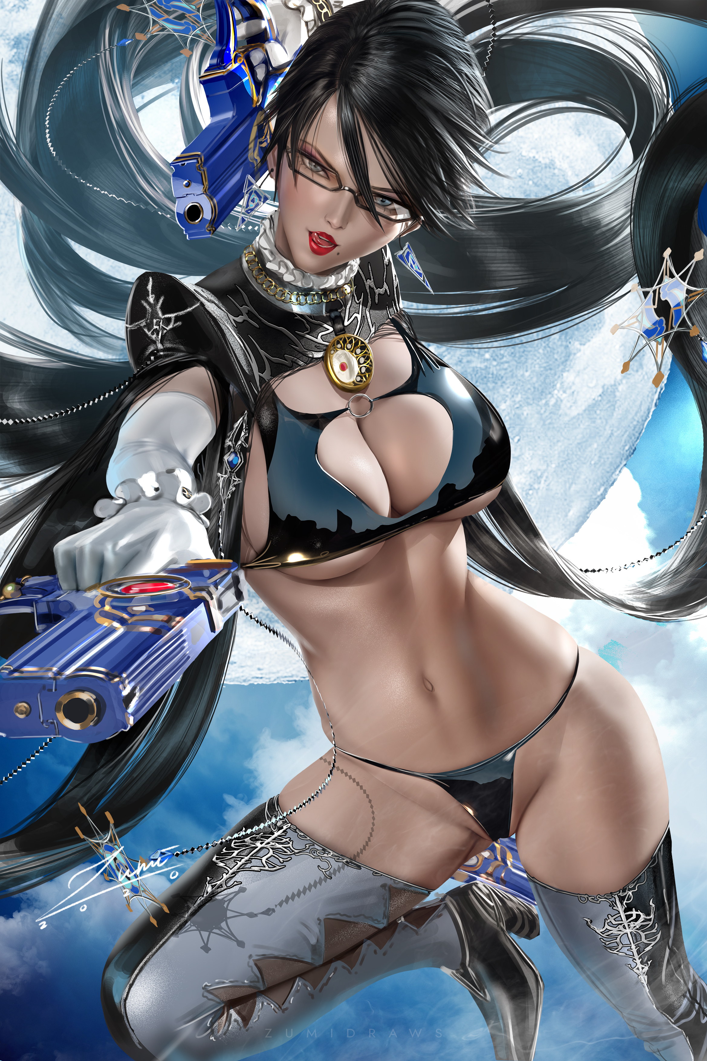 1girls, bayonetta, bayonetta (character), bayonetta 2, big breasts, black hair, breasts, female, female focus, female only, mature, mature female, sega, short hair, tagme, video game character, video games, witch, zumi