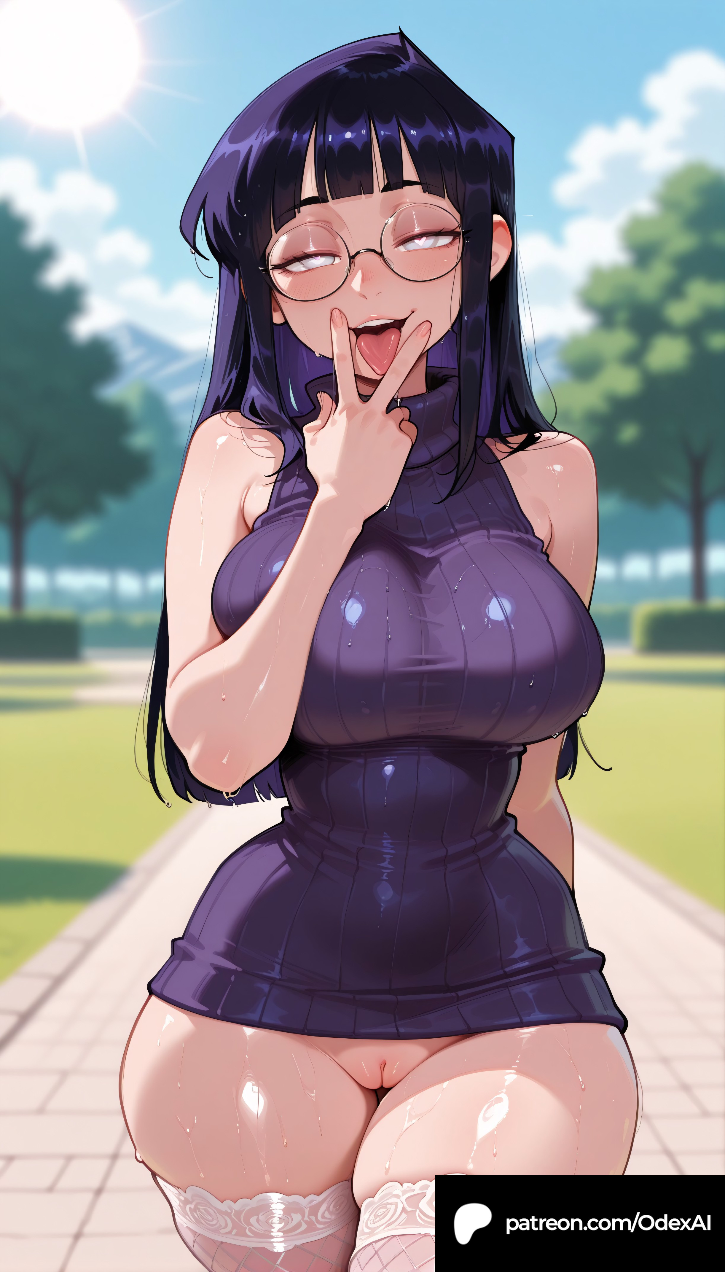 1girls, absurd res, absurdres, ai generated, artist name, ass, big ass, big breasts, blurred background, blurry background, boruto: naruto next generations, breasts, cartoon, cartoony, dark hair, dark purple hair, depth of field, female, female focus, female only, hi res, high quality, high resolution, highres, hyuuga hinata, large ass, large breasts, naruto, naruto (series), naruto shippuden, odexai, patreon, patreon link, patreon url, patreon username, purple hair, small waist, solo focus, straight, thick thighs, thin waist, white eyes, wide hips