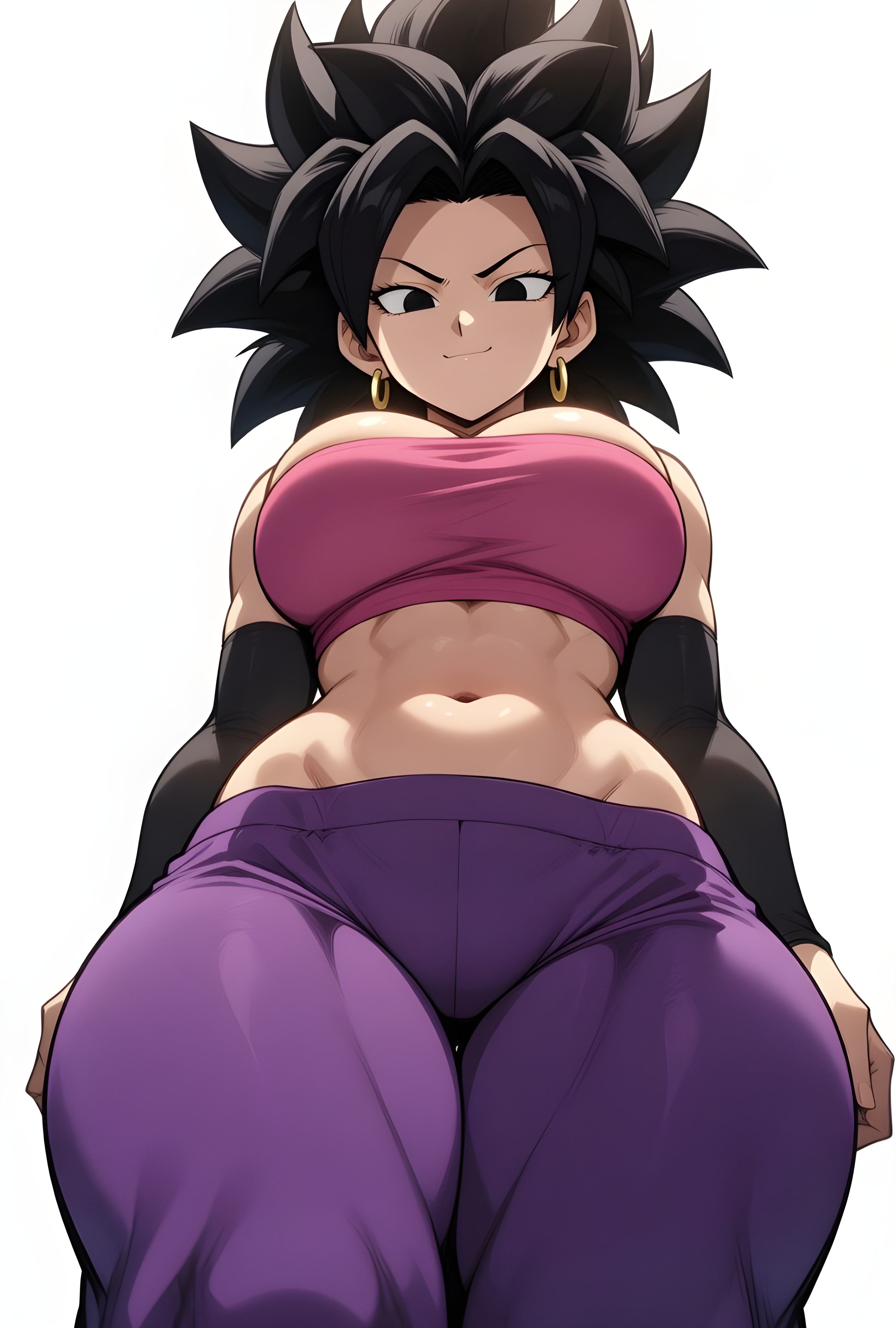 1girls, ai generated, big ass, big breasts, big butt, brasil louco, bubble ass, bubble butt, caulifla, clothed, clothed female, curvaceous, curvy, curvy body, curvy female, curvy figure, dominant, dominant female, dragon ball, dragon ball super, dragon ball z, female, female focus, female only, full body, full clothed, fully clothed, huge breasts, large ass, looking at viewer, saiyan, saiyan female, seducing, seducing viewer, seductive, seductive look, seductive pose, sexy, sexy body, sexy pose, shueisha, simple background, solo, solo female, solo focus, tagme, thick, thick ass, thick body, thick butt, thick legs, thick thighs, toei animation, white background