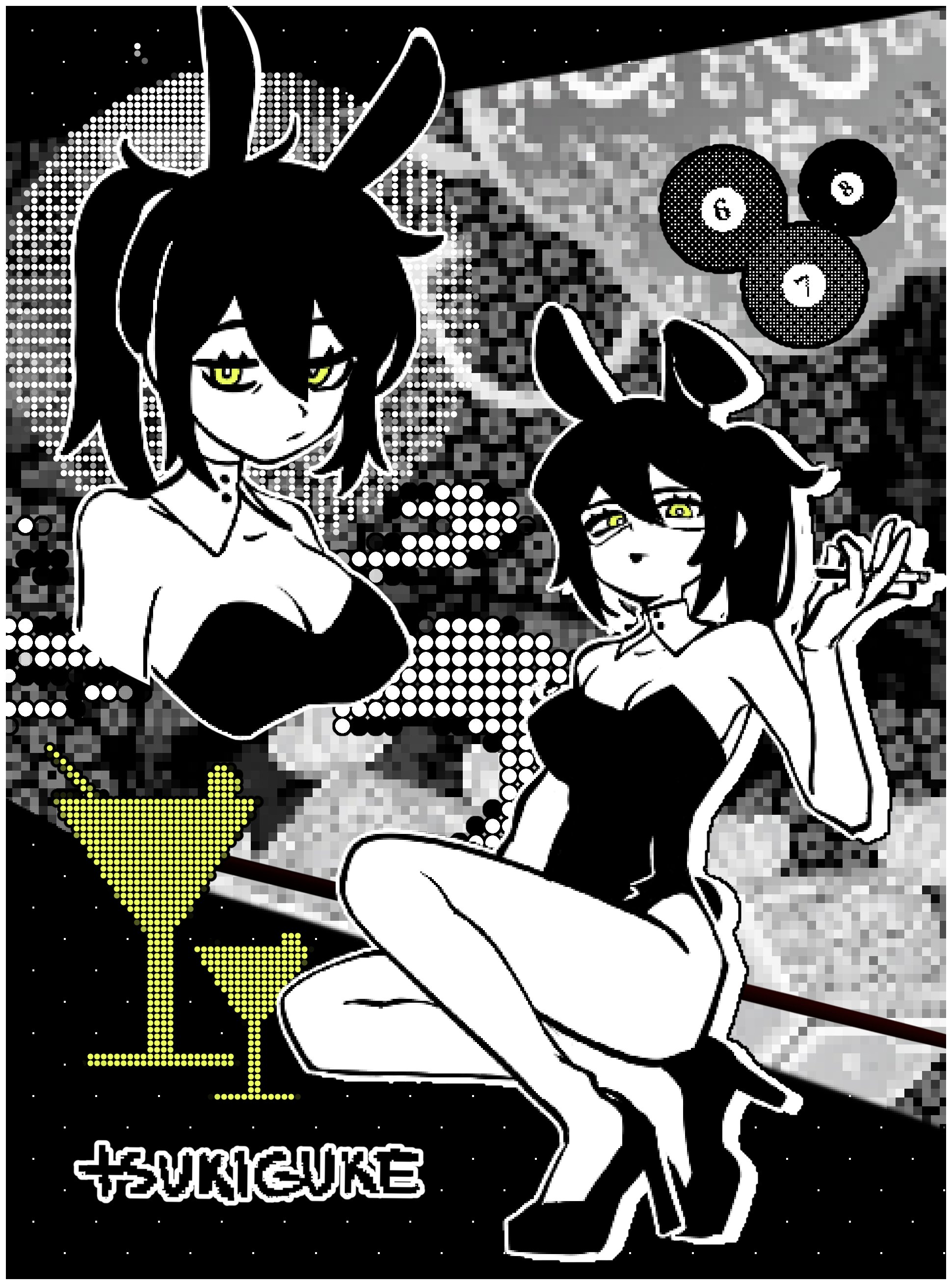 bunnysuit, high heels, renee graves, solo, the coffin of andy and leyley, tsukiguke, white skin, yellow eyes