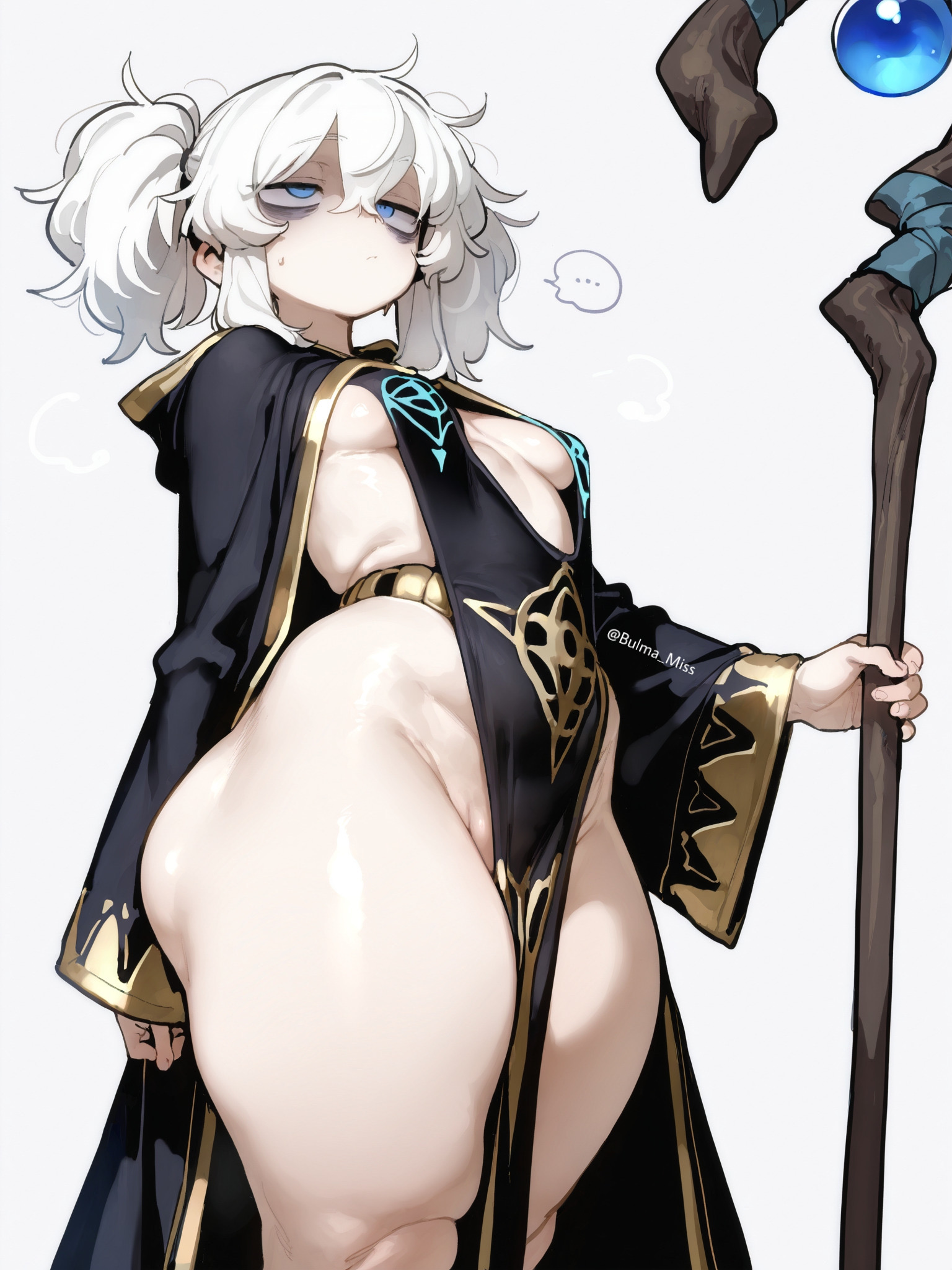 1girls, ai generated, big ass, blue eyes, bubble ass, bubble butt, commission, curvy female, curvy figure, dark souls, dungeons and dragons, elden ring, hand on hip, lily buns, mage, magic user, magical girl, oatmealdood, oblivion, oc, original, pale-skinned female, shortstack, skyrim, small breasts, solo female, solo focus, staff, the elder scrolls, thick ass, thick hips, thick legs, thick thighs, tight clothing, tight fit, voluptuous female, white hair