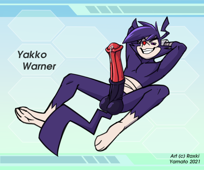 2021 animaniacs big_penis dark_skin equine_penis furry furry_only horsecock male male_only penis precum raxkiyamato solo_male warner_brothers yakko_warner