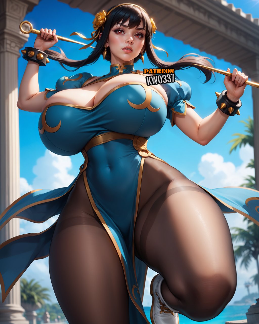 1girls, absurd res, ai generated, asian, asian bimbo, asian female, ass, big breasts, bimbo, bimbo body, bimbo lips, black hair, bottom heavy, breasts, cameltoe, chinese clothes, chinese dress, chun-li (cosplay), cleavage, cosplay, curvaceous, curvaceous figure, curves, curvy, curvy body, curvy female, curvy figure, curvy hips, fat ass, female, female only, fist, gigantic ass, gigantic breasts, high resolution, highres, hourglass figure, huge breasts, hyper, hyper ass, hyper breasts, kw0337, large breasts, leg up, light skin, light-skinned female, lipstick, makeup, massive ass, massive breasts, paag, pale skin, pale-skinned female, pantyhose, plump lips, pussy, red eyes, sash, shiny skin, slim waist, smile, solo, solo female, spy x family, stable diffusion, standing, standing split, street fighter, street fighter 6, thick thighs, thin waist, thunder thighs, thunderthighs, top heavy, voluptuous, voluptuous female, wide hips, yor briar, yor forger