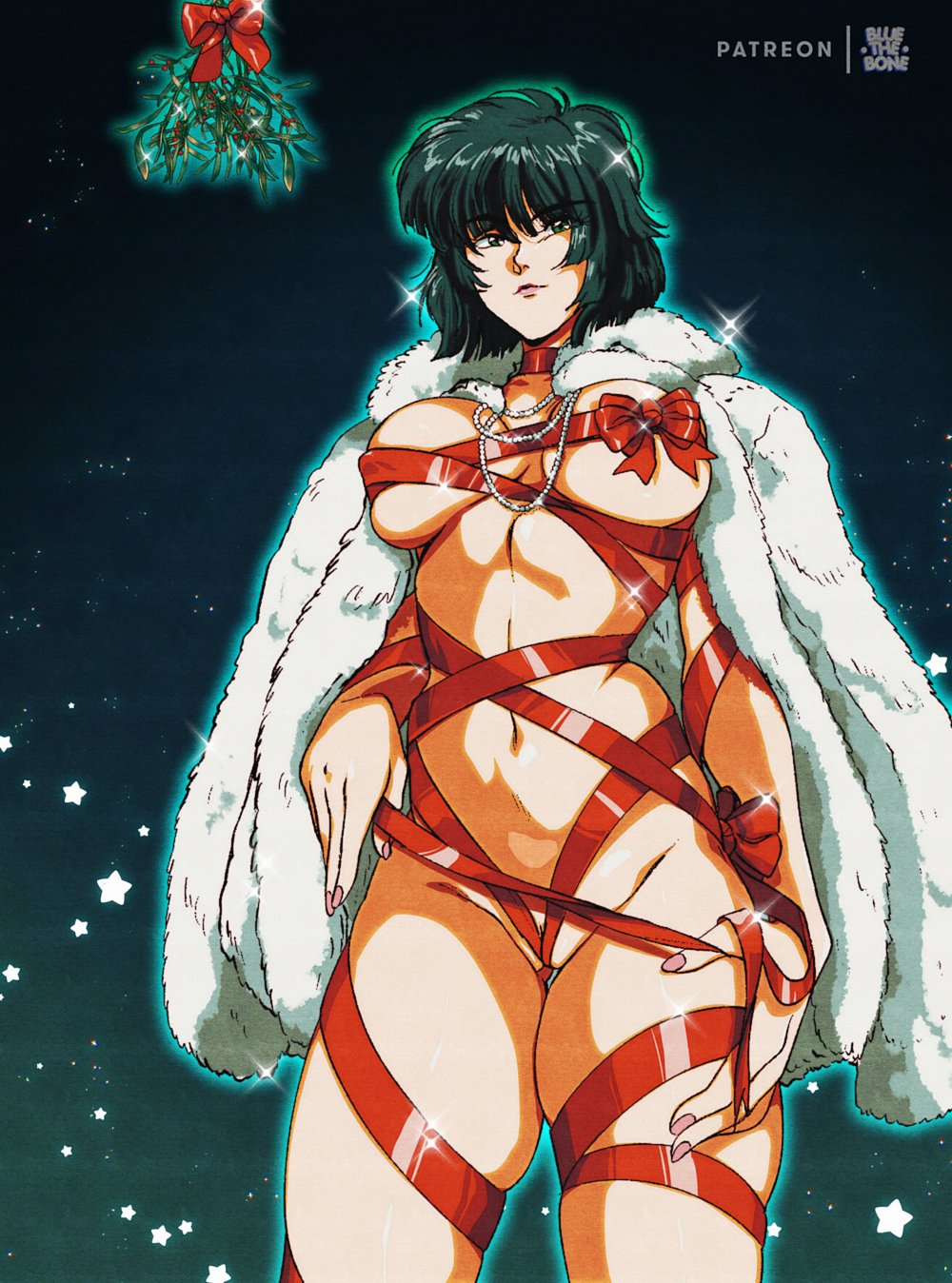 bluethebone, breasts, busty, female, female focus, female only, fubuki (one-punch man), hourglass figure, one-punch man, pinup, pinup pose, pose, posing, retro artstyle, solo, tagme, wide hips