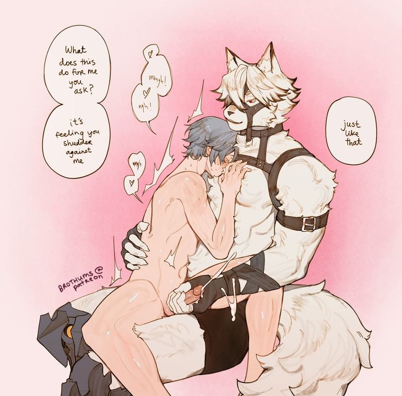 2boys, boner, brothums, cum, erection, gay, male, male only, nude, penis, von lycaon, wise (zenless zone zero), yaoi, zenless zone zero