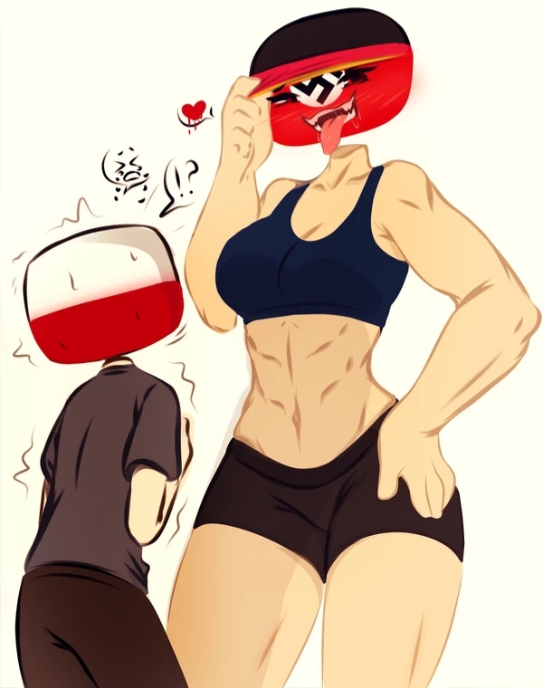 
fucked_in_every_way countryhumans countryhumans_girl flawsy imminent_rape mask nazi nazi_germany_(countryhumans) poland poland_(countryhumans) polish_flag scared sharp_teeth towel twitch_lines workout_clothes worried