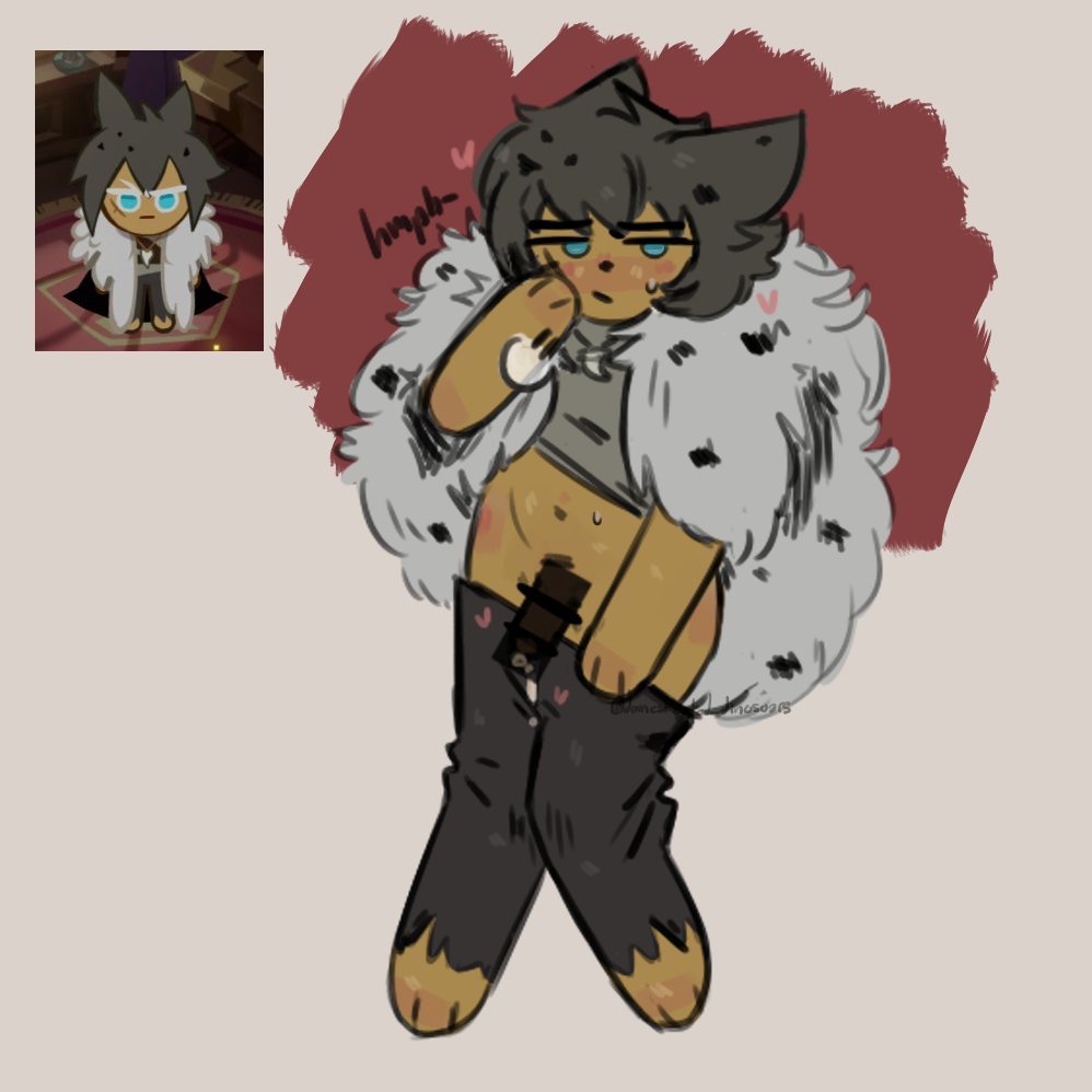 censored cookie_run pants_pulled_down solo_male werewolf_cookie