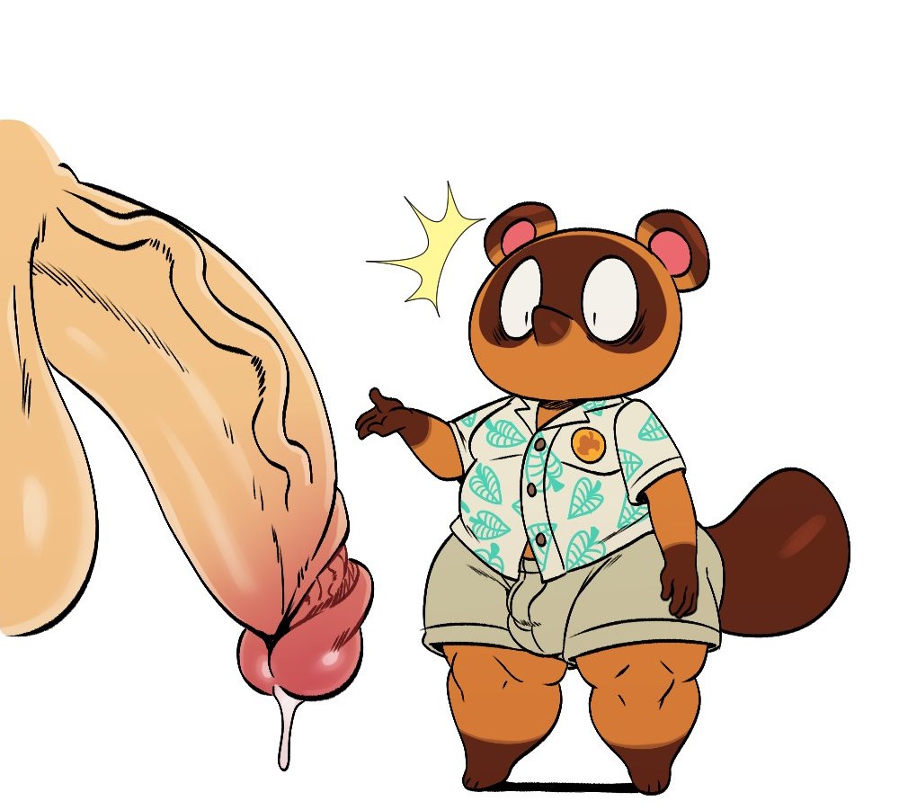 2020, animal crossing, balls, big penis, light skin, light-skinned male, male, male only, nintendo, penis, sssonic2, tanuki, thick thighs, thighs, tom nook