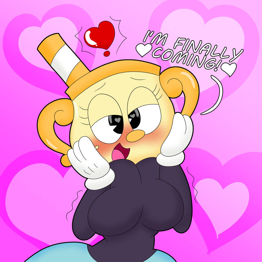 3barts, big breasts, blush, blushing, breasts, chalice, cup, cuphead (game), cuphead: the delicious last course, female, female only, gloves, handwear, heart, heart-shaped pupils, ms. chalice, smile, smiling, straw, white gloves