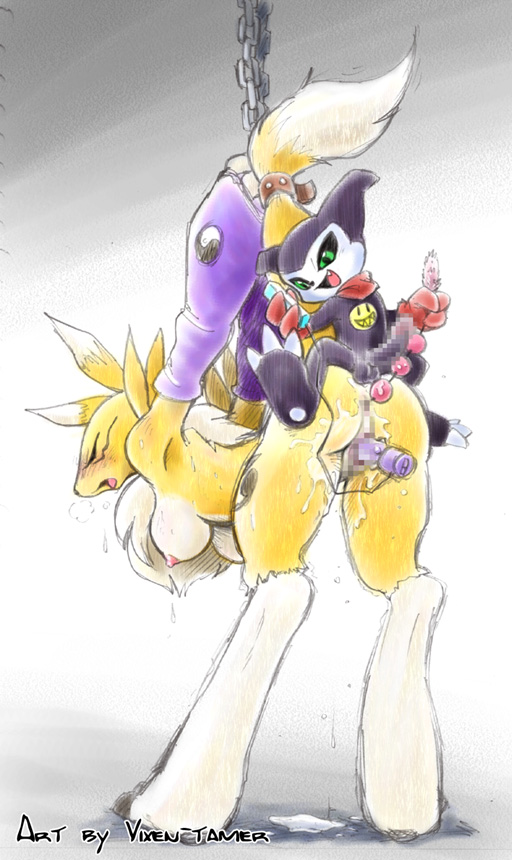 anal_beads censored digimon fur furry impmon interspecies renamon sex_toys straight tagme vibrator vixen_tamer