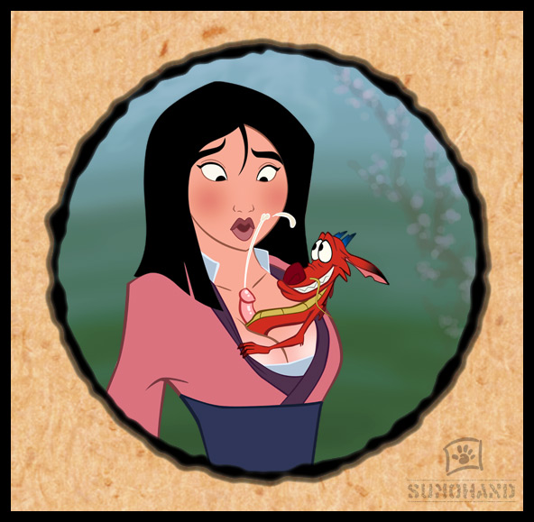 accurate_art_style between_breasts blush breasts cleavage cum disney disney_princess dragon fa_mulan female human interspecies male mulan mushu paizuri penis scalie straight sumohand