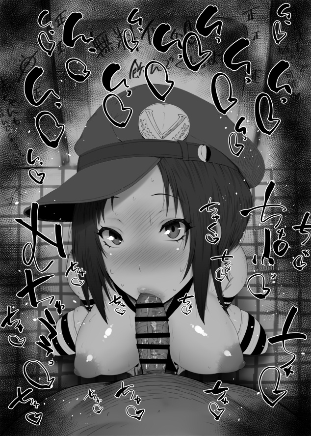 1boy, 1girls, atlus, bare shoulders, big breasts, big penis, black and white, blush, breasts, cap, censored, dark skin, dark-skinned male, detailed background, drooling, erect nipple, erect nipples, eyelashes, fellatio, female, footwear, hat, heart, human, indoor, inside, interracial, kurotama, legwear, looking at viewer, male, male pov, marie (persona 4), nipples, oral, oral sex, penis, persona, persona 4, persona 4 the golden, room, saliva, shiny, shiny skin, short hair, sketch, sound effects, squatting, stockings, sweat, text, vein, veins, veiny, veiny penis, video game, video games