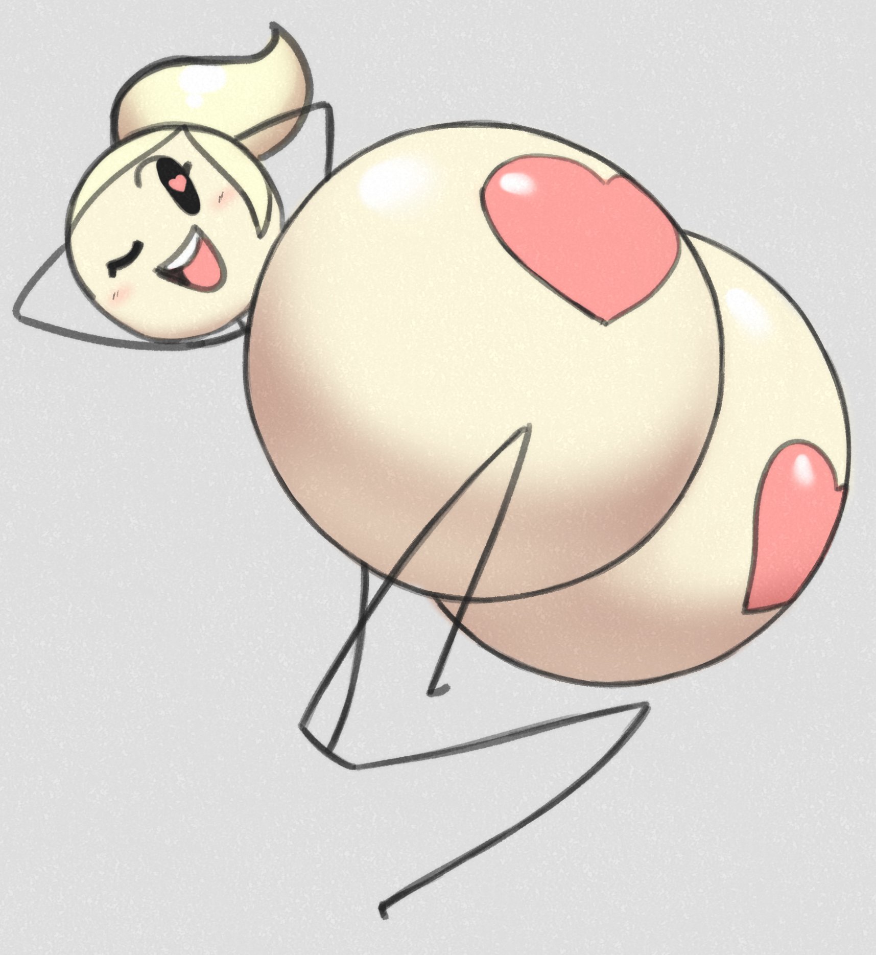 1girls, angstrom, big breasts, blonde hair, blush, breasts, breasts bigger than body, breasts bigger than head, breasts bigger than torso, female, female only, heart pasties, heart-shaped pupils, huge breasts, hyper, hyper breasts, large breasts, light skin, light-skinned female, looking pleasured, original character, pasties, ponytail, solo, solo female, spherical breasts, stick figure, stickfigure, stickwoman, wink