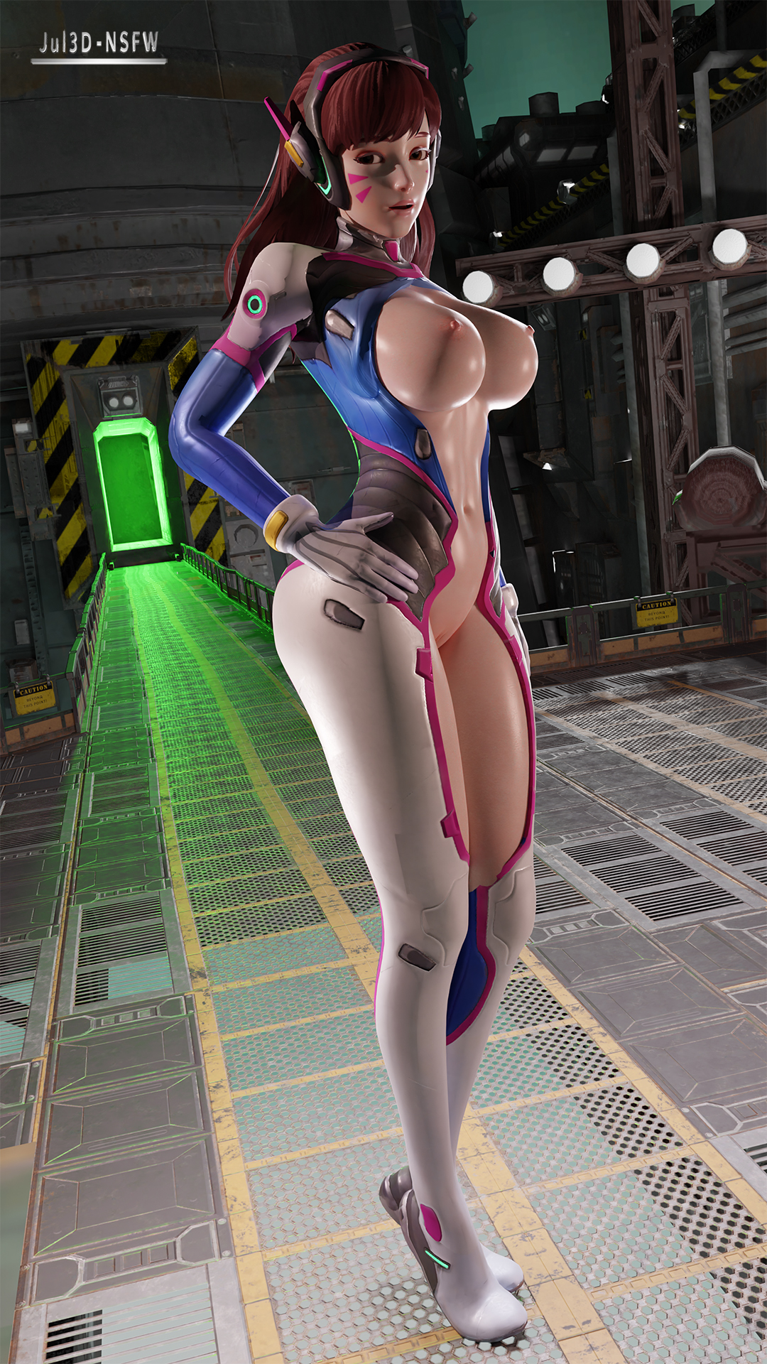 1girls, 3d, ass, big ass, blender, blizzard entertainment, breasts, d.va, female, female focus, female only, jul3dnsfw, large breasts, nude, overwatch