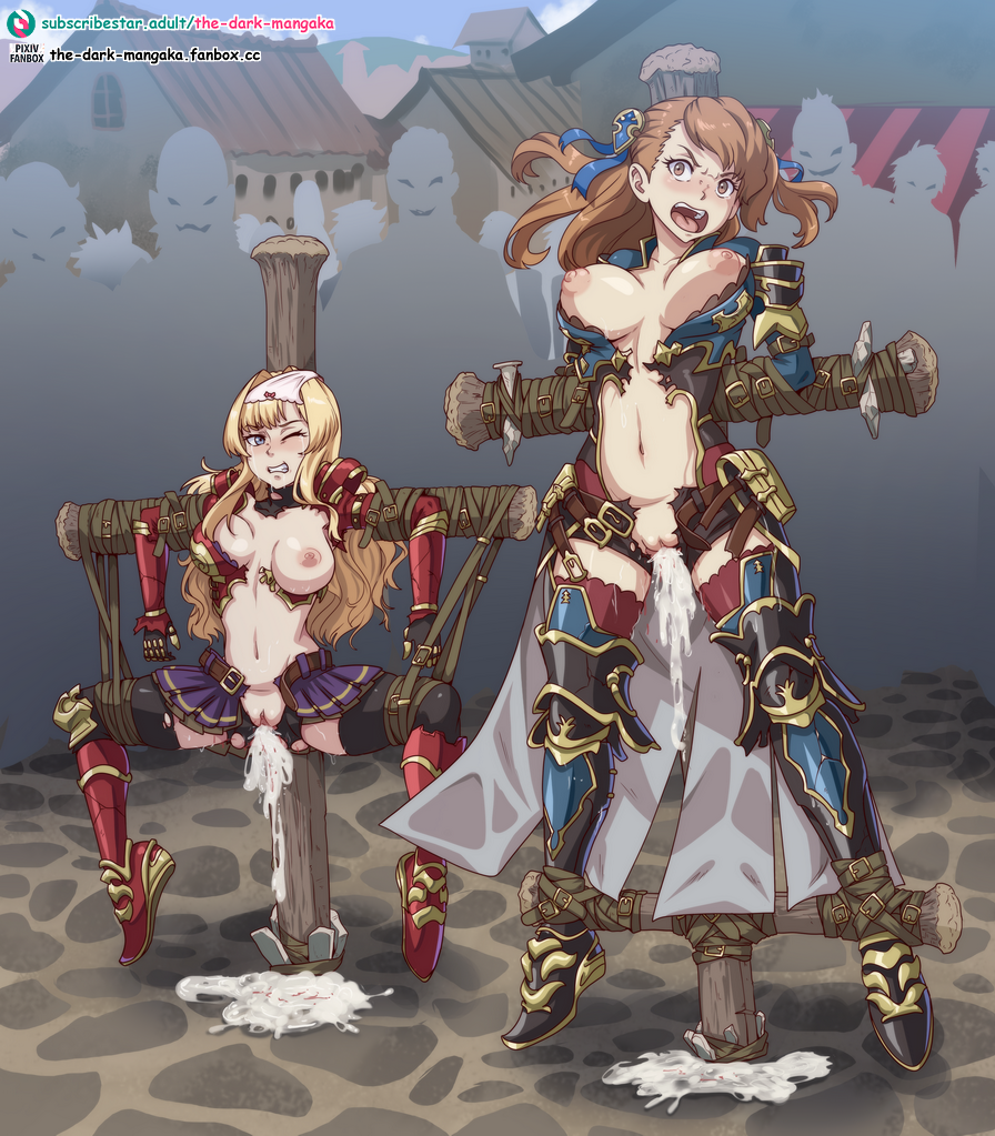 2girls after_rape after_vaginal angry armor audience bare_midriff bare_thighs beatrix_(granblue_fantasy) big_breasts blonde_hair blood blush bondage bound breasts breasts_out brown_eyes brown_hair clenched_teeth crowd crucifixion crying crying_with_eyes_open cum cum_in_pussy cum_inside cum_on_ground drooling exhibitionism female femsub functionally_nude granblue_fantasy humiliation long_hair multiple_girls multiple_subs nipples one_breast_out onlookers overflow panties panties_on_head party_wipe public public_humiliation public_nudity public_use pussy rape restrained saliva saliva_trail spoils_of_war spread_legs stocks suspension the_dark_mangaka thighhighs torn_clothes torture uncensored virgin virginal_blood zeta_(granblue_fantasy)