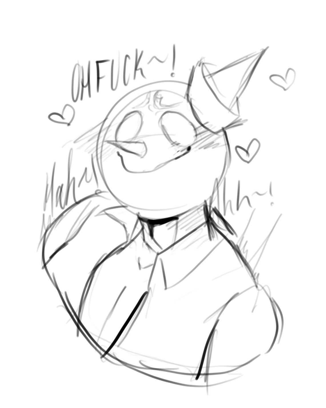 blush, blush lines, blushing, breasts, bust, dialogue, heart, hearts, hearts around head, jack box, jack in the box, male, male only, moan, moaning, moaning in pleasure, monochrome, open clothes, open shirt, solo, solo male, surprise, surprised, surprised expression, surprised face, tagme, text, unbuttoned, unbuttoned shirt
