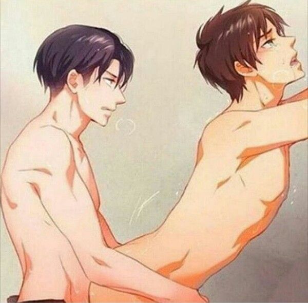 anal sex, attack on titan, eren jaeger, gay, levi, levi ackerman, male, male only, male/male, yaoi