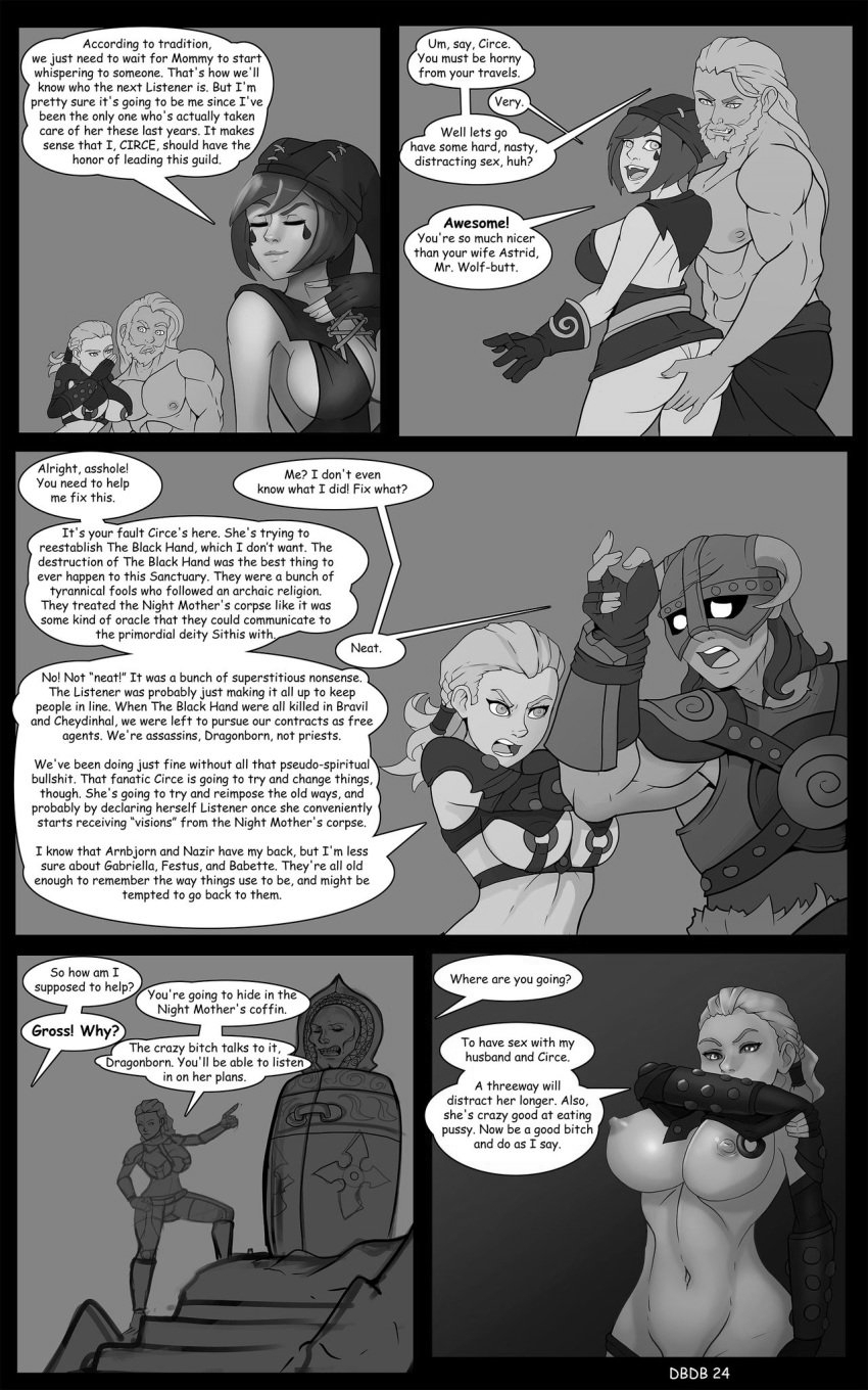 arnbjorn assassin astrid_(skyrim) circe comic dark_brotherhood dark_sisterhood dovahkiin dragonborn dragonborn_and_the_dark_brotherhood elder_scrolls jester jester_girl markydaysaid rule_63 skyrim