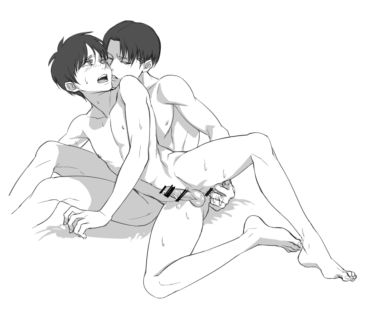anal sex, attack on titan, eren jaeger, gay, levi, levi ackerman, male, male only, male/male, yaoi