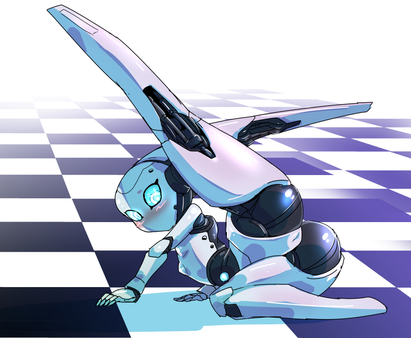 1girls, ass, blue sclera, blush, breasts, disney, drossel von flugel, female, fireball (series), hybrid, innie pussy, leg up, looking at viewer, no mouth, no nose, pochincoff, pussy, robot, robot girl, spread legs, uncensored, white eyes
