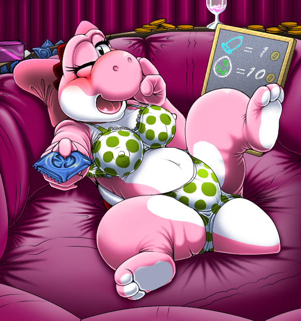 Pink Yoshi (Mario (Series)) Rule 34 Image