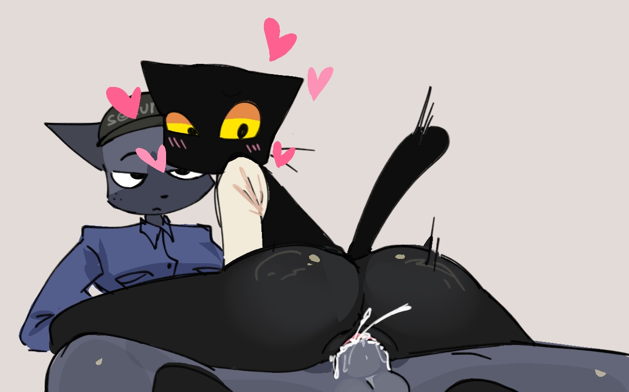 animal hospital, anthro, black fur, cum, cum in pussy, cum inside, cuntboy, dick, fucked silly, fur, furry, heart, secret agent (animal hospital), sex, straight