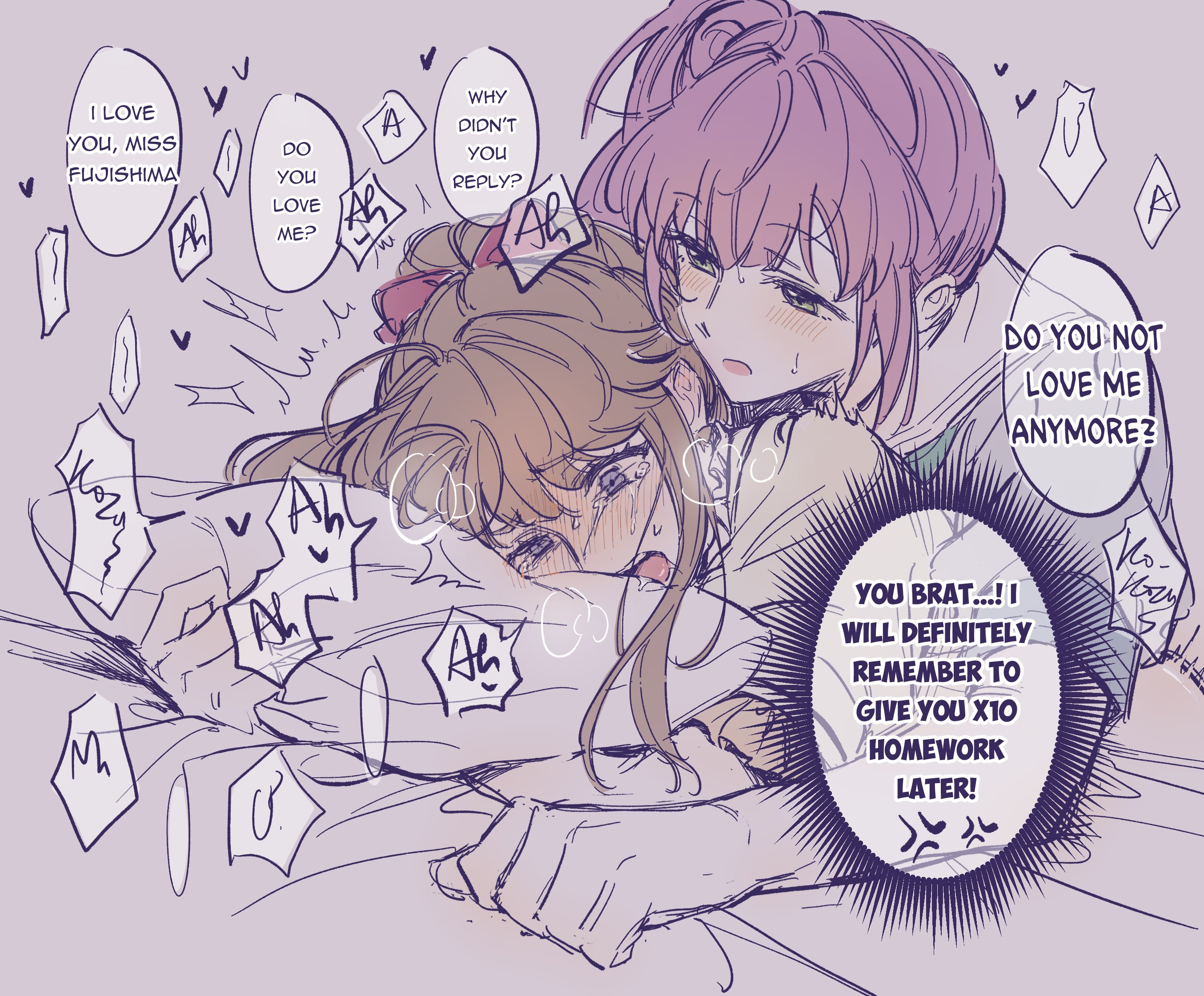 backshots, bed, bedroom, bedroom sex, blush, blushing, clothed, clothed sex, clothes, clothing, cry, crying, dickgirl, dubious consent, female, female focus, female penetrated, fucked, fucked from behind, fucked into submission, fucked senseless, fucked silly, fujishima megumi, futa on female, futanari, implied futa, implied penetration, implied sex, jealous, jealous female, link! like! love live!, long hair, love live!, otomune kozue, possessive, possessive female, teacher, teacher and student, tears, zenma trang