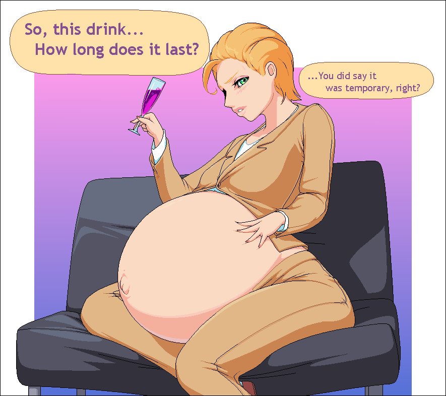 1girls female female_only huge_belly looking_at_viewer maternal-reads pregnant ready_to_pop solo speech_bubble text