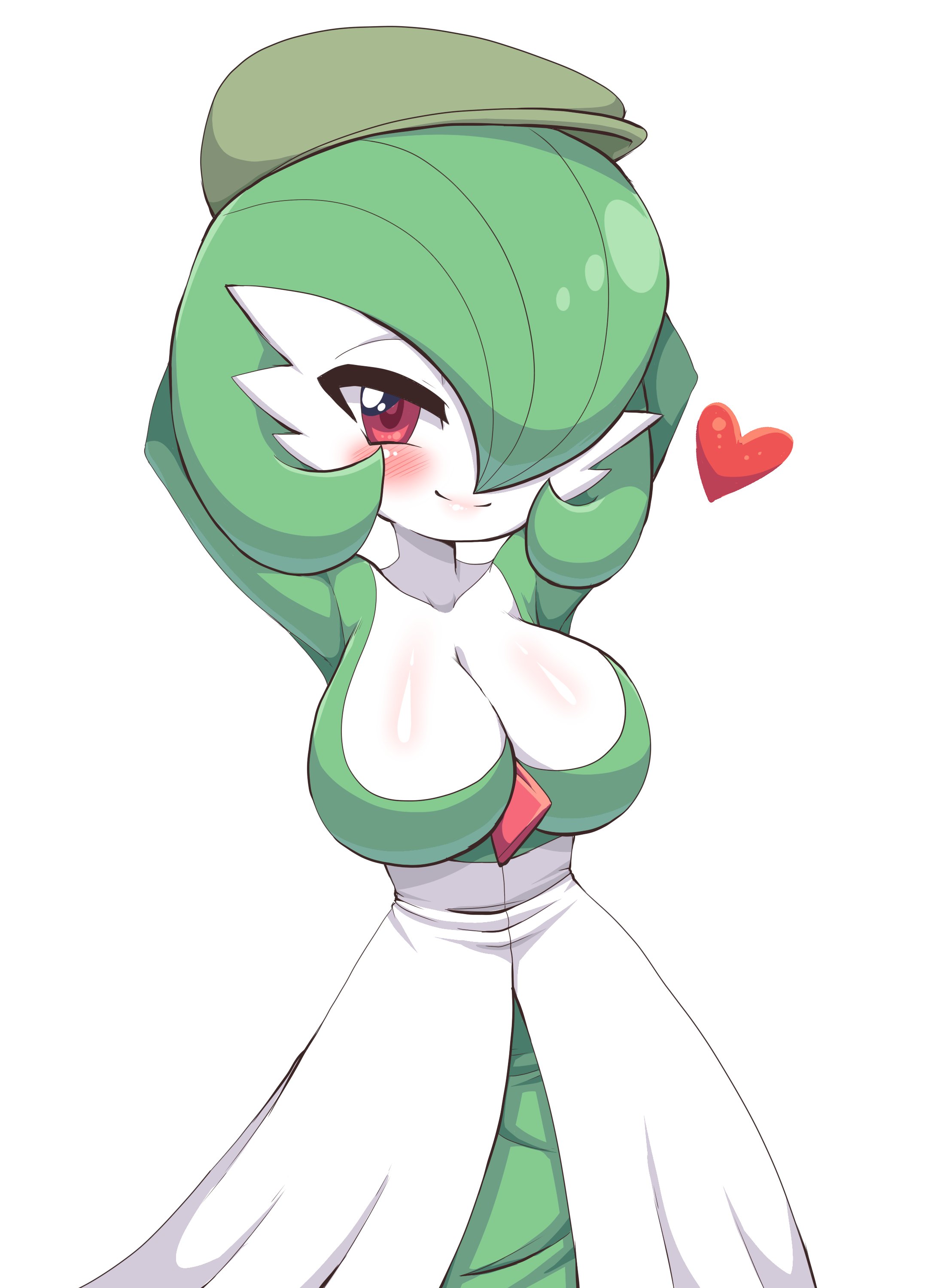 1girls, anthro, big breasts, breasts, cleavage, female, female gardevoir, female only, gardevoir, large breasts, looking at viewer, nintendo, pokémon (species), pokemon, pokemon (species), pokemon rse, simmsy, solo