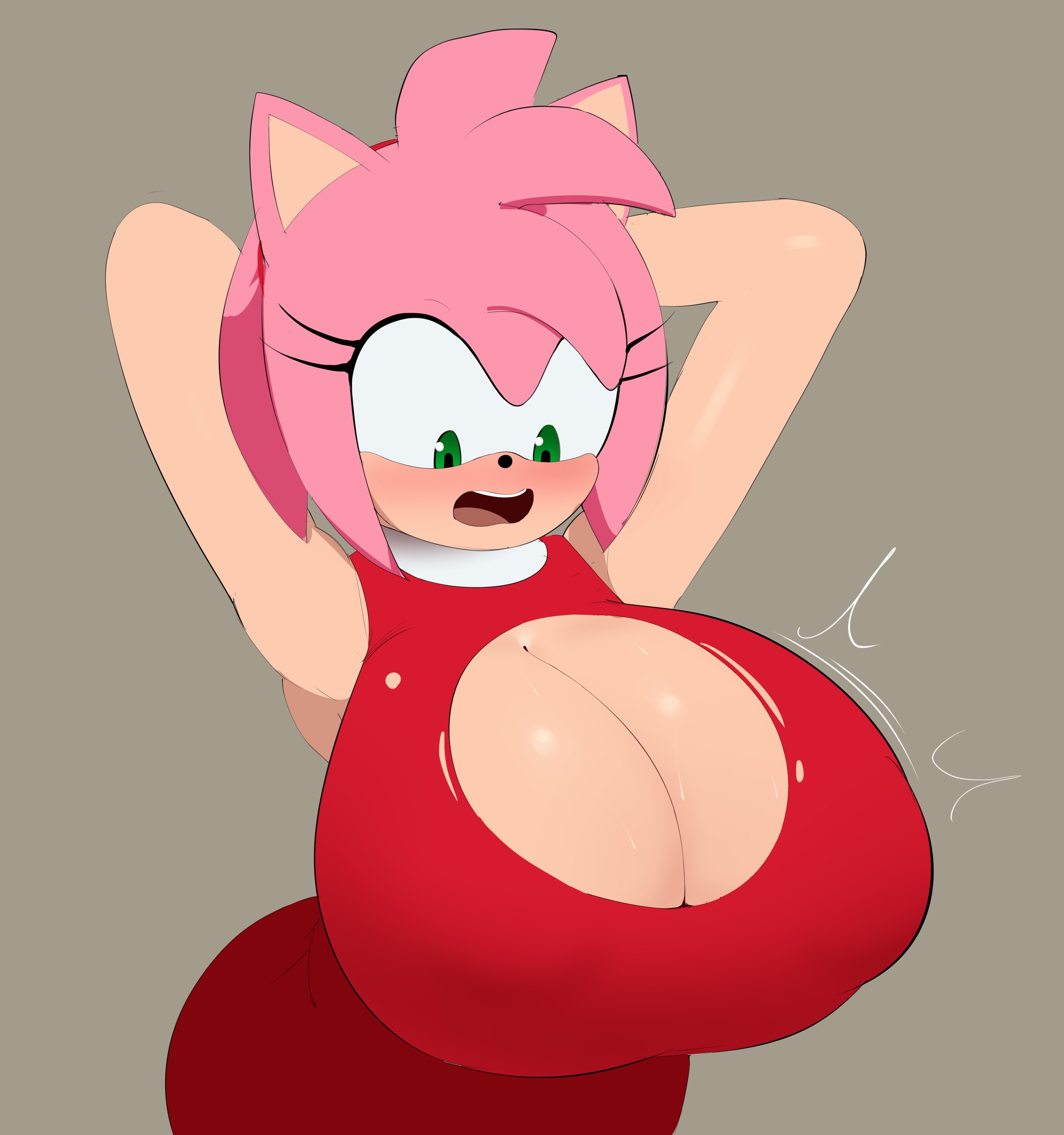 1girls, amy rose, anthro, anthro female, anthro only, big breasts, boobs, boobs focus, breasts, breasts close-up, breasts focus, cleavage, close up, close up breasts, close up face, close up view, close-up, closeup, closeup view, face close-up, face closeup, face focus, female, female focus, female only, furry, furry female, furry only, g3mma, green eyes, green-eyed female, large boobs, large breasts, pink hair, pink-haired female, solo, solo female, solo focus, sonic (series), sonic the hedgehog (series), video game character