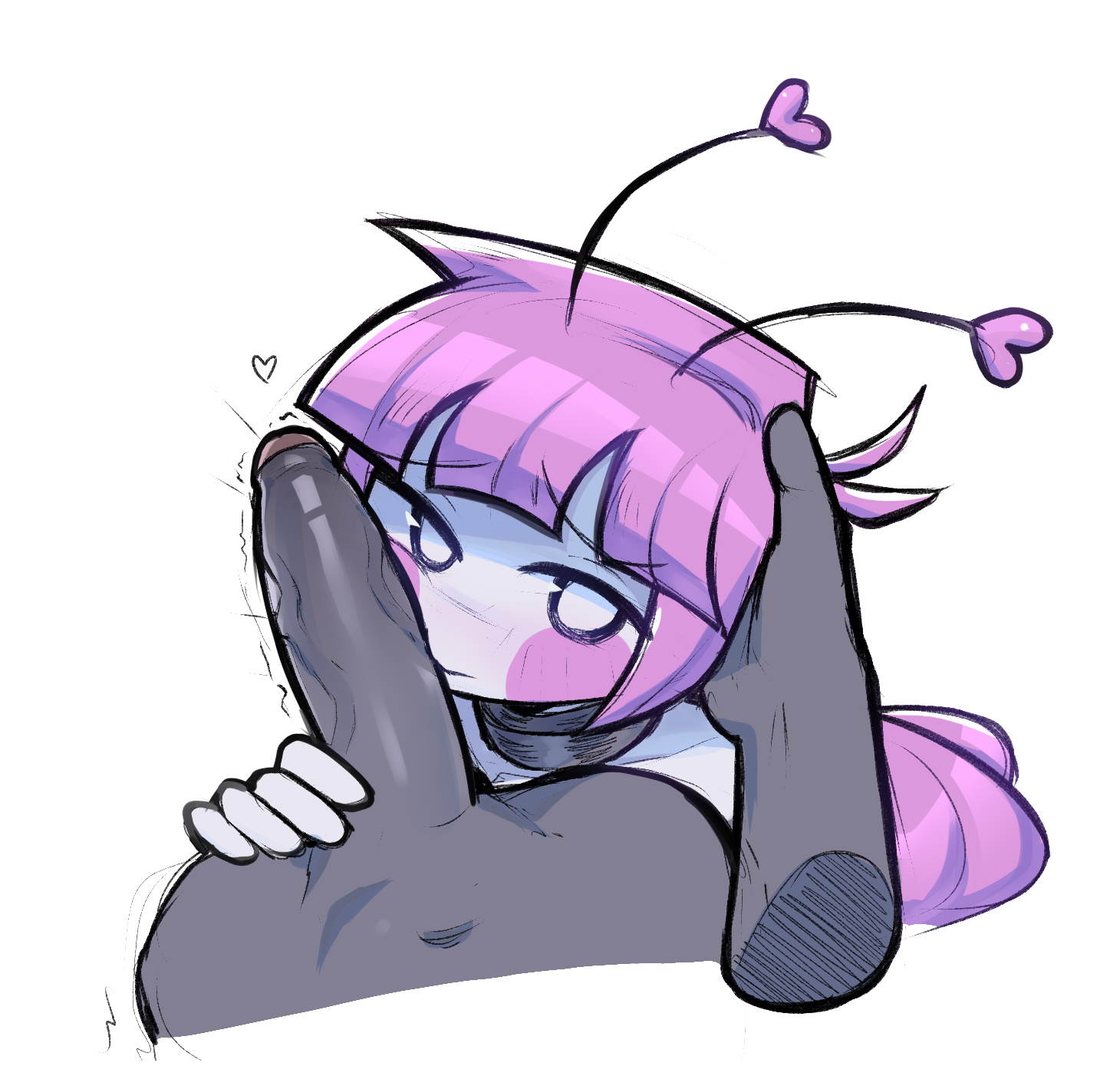 big penis, cute, female, grabbing hair, male, penis, soupstary, tagme, uwustary, yomi (uwustary)