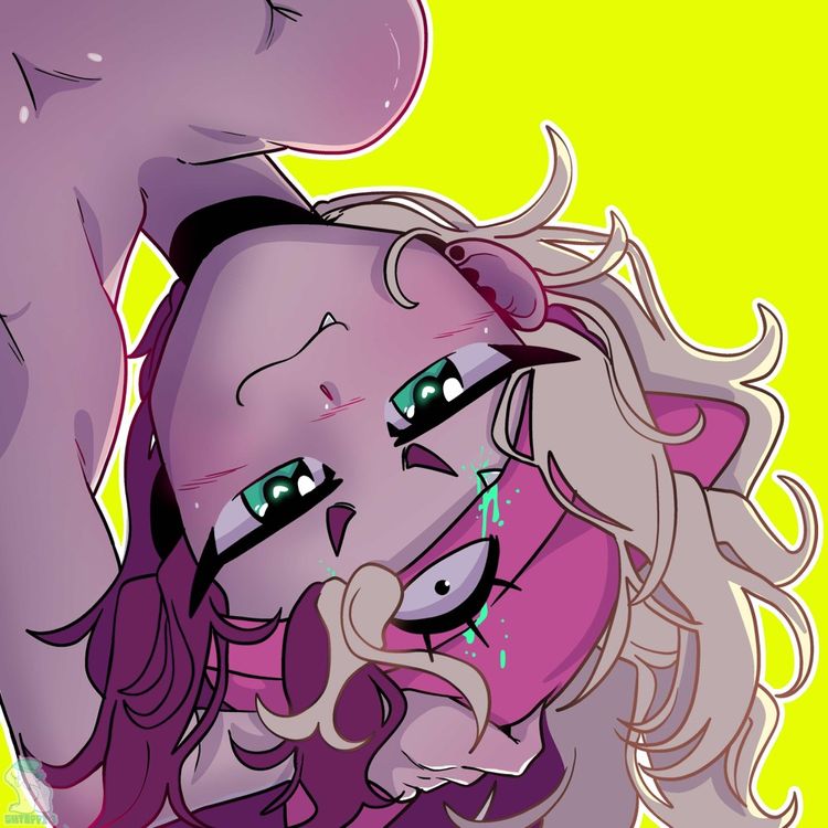 album cover, blonde hair, issbrokie, pink hat, transgender woman