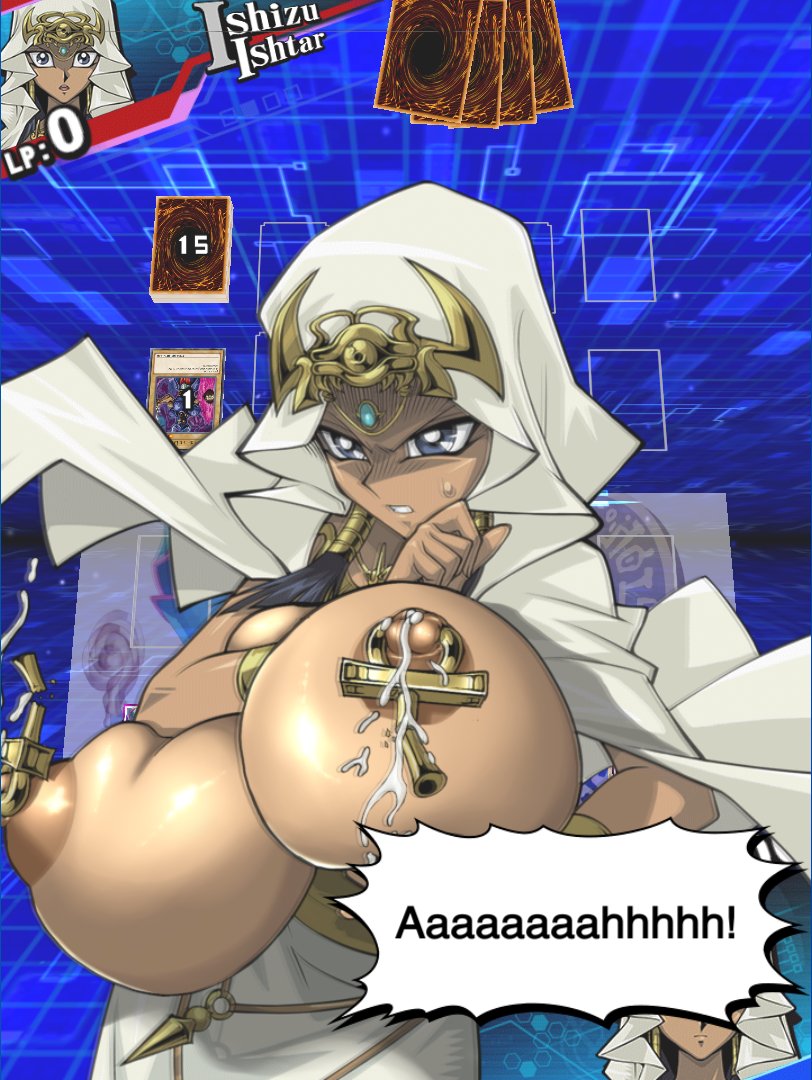 1girls alternate_breast_size ankh big_breasts breasts dark-skinned_female dark_skin edit female huge_breasts isis_ishtar lactation large_breasts pierced_nipples rochestedorm screencap screenshot screenshot_edit tagme yu-gi-oh! yu-gi-oh!_duel_links yuu-gi-ou_duel_monsters