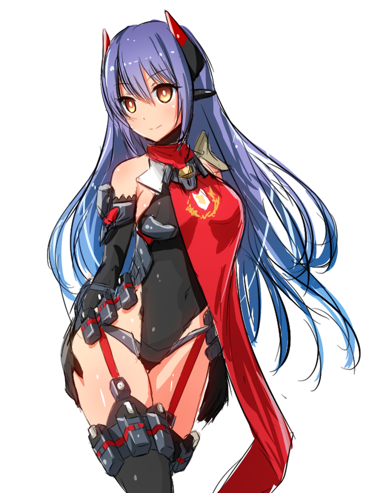 1girls android breasts covered_navel elbow_gloves female female_focus gloves hand_on_thigh igamushi4848 large_breasts long_hair looking_at_viewer mecha_musume nintendo poppi_(xenoblade) poppi_qtpi_(xenoblade) purple_hair robot robot_girl scarf simple_background smile solo thighhighs thighs very_long_hair white_background xenoblade_(series) xenoblade_chronicles_2