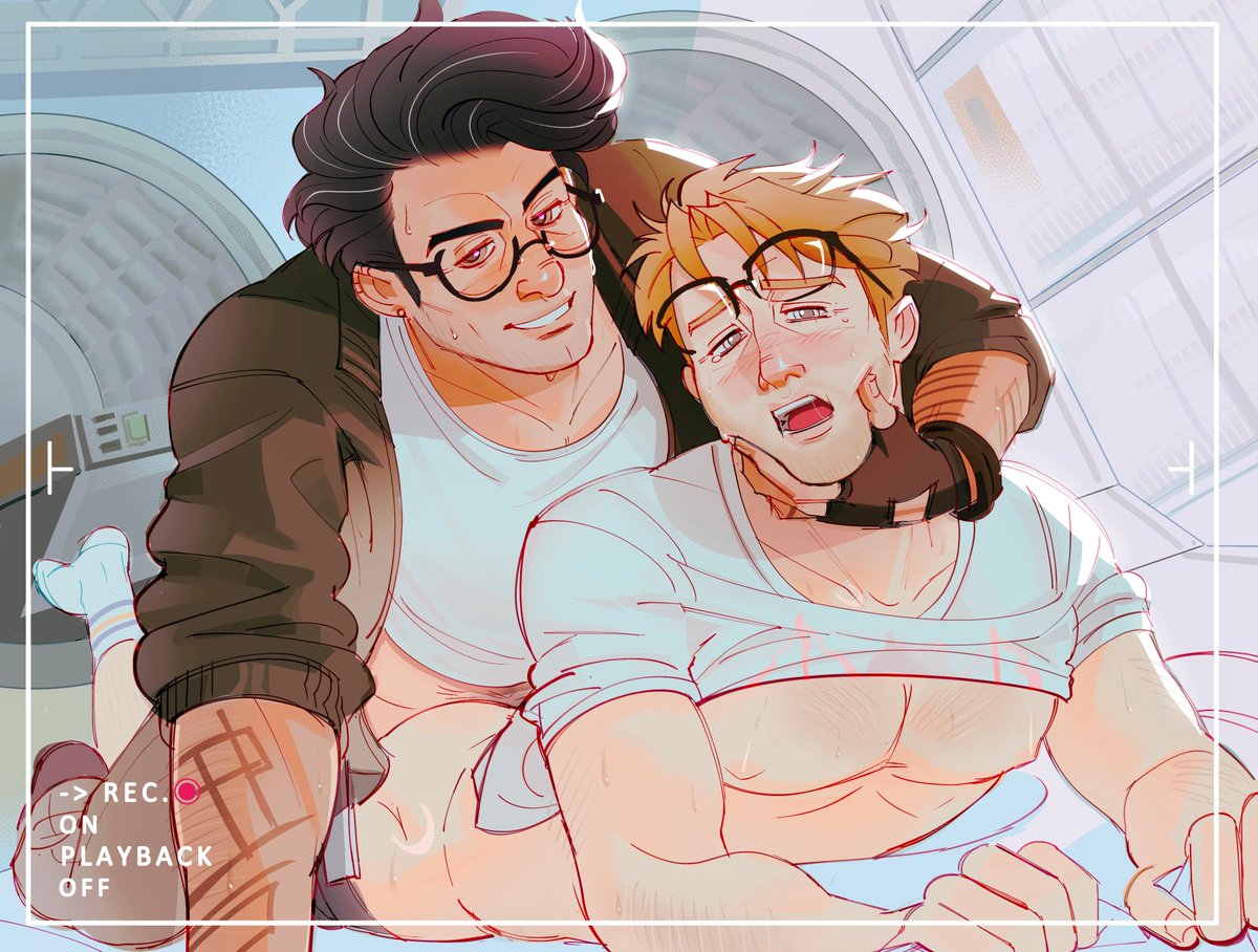 2boys, camera pov, camera view, gay, gay male, glasses askew, grabbing face, holding face, partially clothed, project hail mary, recording, recording video, rocky (project hail mary), ryland grace, shirt up, submissive male, tattoos, yaoi