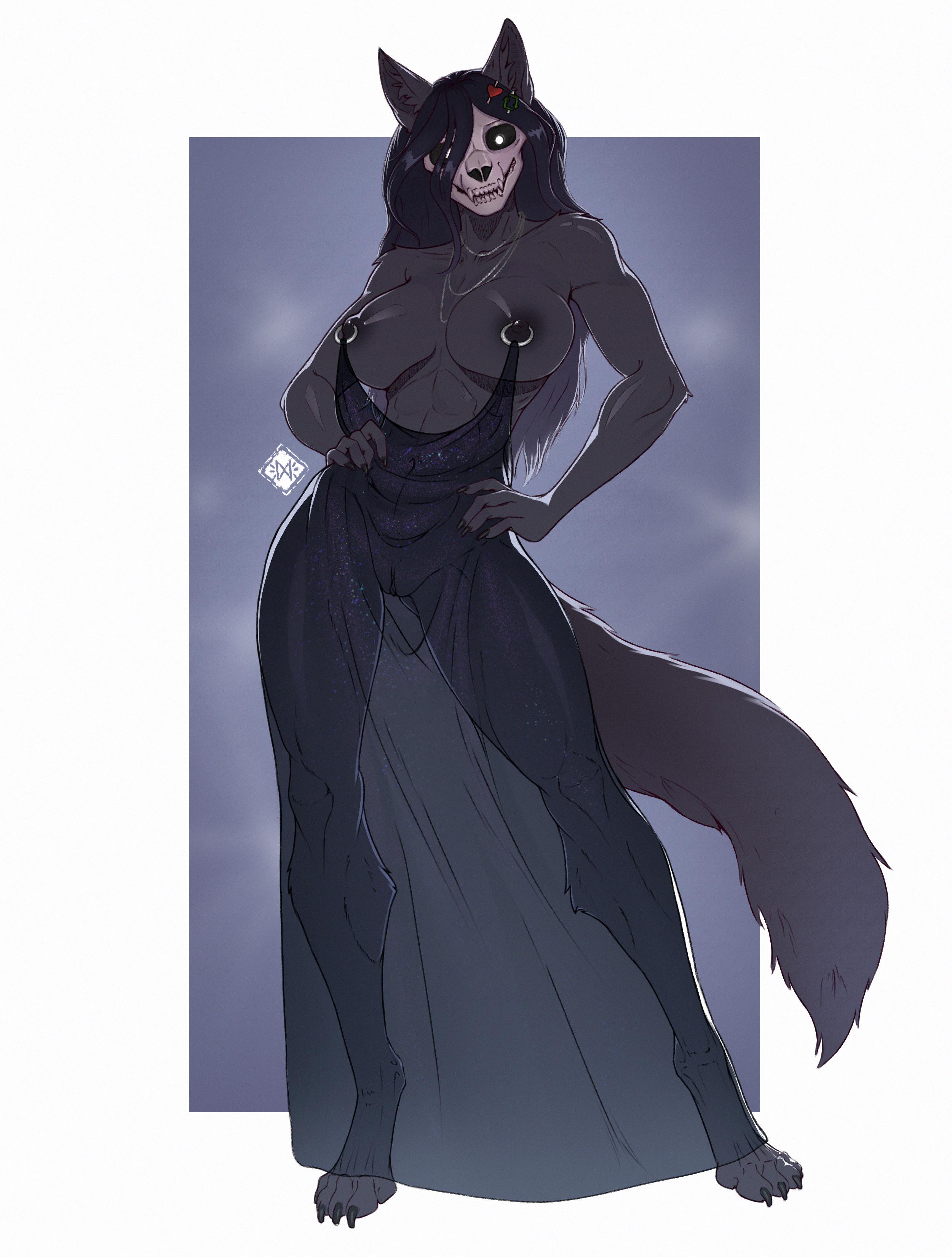 dress, feet, mal0, malo, moirah, paws, pussy, revealing clothes, scp foundation, scp-1471, scp-1471-a, sexy pose, tits