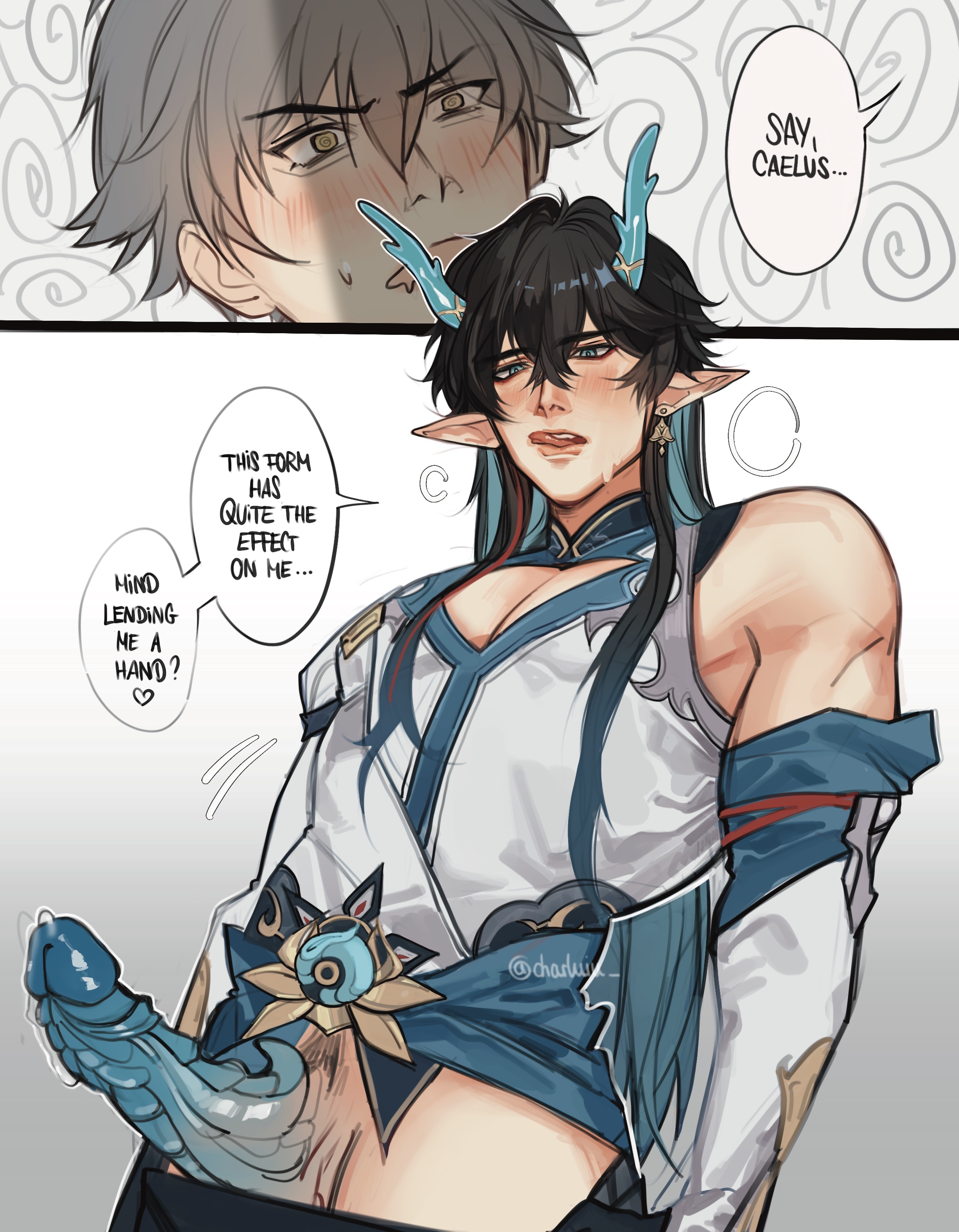 2boys, caelus (honkai: star rail), dan heng, dan heng (honkai: star rail), dan heng (imbibitor lunae), gay, honkai: star rail, tagme, yaoi