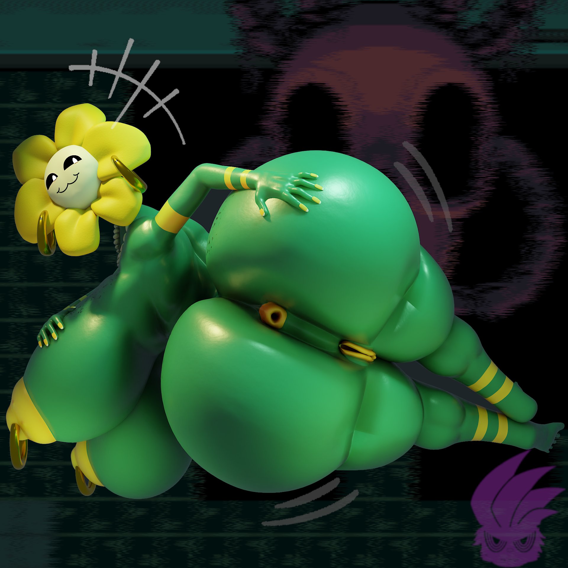 anus, anus focus, anus peek, ass bigger than head, ass facing viewer, ass focus, ass grab, back view, big ass, big breasts, breasts bigger than head, flower, flower girl, flowey, flowey (undertale), flowey the flower, flowey with a body, jaeblorocks, lewdender, looking at viewer, looking back, looking back at viewer, mistress flowey (jaeblorocks), nipple piercing, nude, nude female, pierced nipples, piercing, piercings, plant, plant girl, plant humanoid, rule 63, sideboob, smug face, smug grin, teasing, teasing viewer, undertale, undertale (series), voluptuous, voluptuous body, voluptuous female, yellow nipples