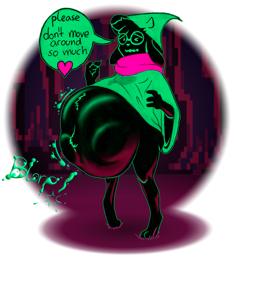 1boy 2d after_vore alpha_channel anthro anthro_male anthro_only bars_from_mars caprine deltarune dialogue furry furry_male furry_only humanoid humanoid_male humanoid_only male male_only mammal mammal_humanoid oral_vore ralsei same_size_vore solo speech_bubble stomach_bulge undertale_(series) video_games vore