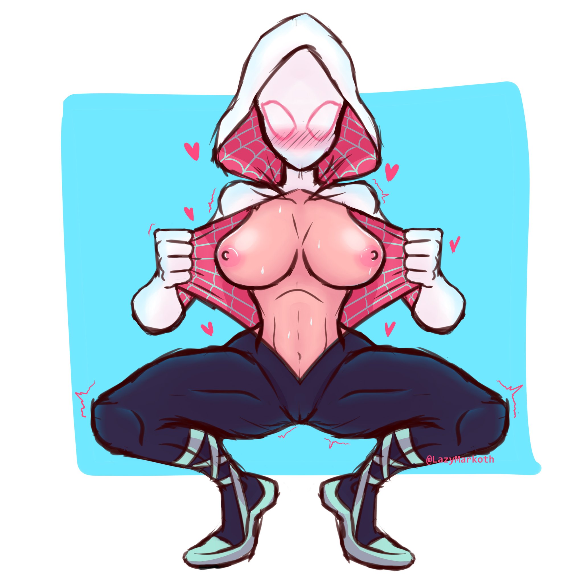 breasts, female, female superhero, gwen stacy, marvel, marvel comics, nipples, solo, spider-gwen, spider-man (series), superhero, superheroine, tagme