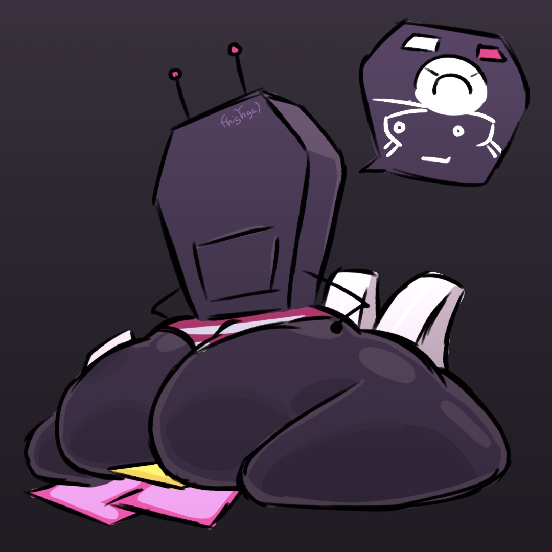 2girls, animate inanimate, antennae, ass, ass focus, ass on face, battle for dream island, bfb, bfdi, big ass, big butt, eyelashes, facesitting, object shows, osc, remote (bfdi), robot, robot flower (bfdi), robot girl, sitting, sitting on another, sitting on person, thick thighs, thigh gal, thighhighs, tpot, yuri