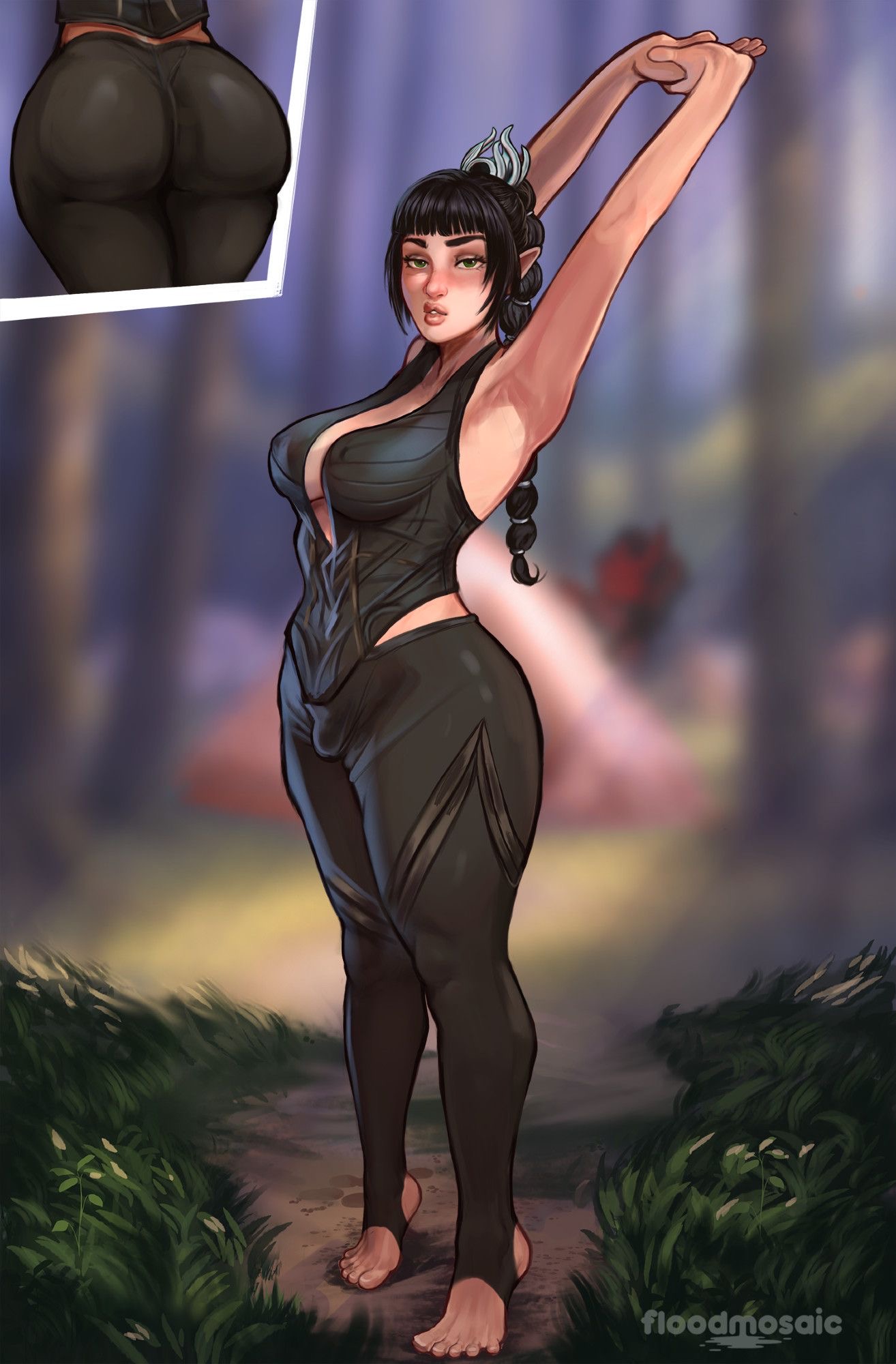 1futa, 1futanari, armpits, ass, ass bigger than head, baldur's gate, baldur's gate 3, big ass, big butt, black hair, braided hair, breasts, breasts bigger than head, breasts out, bubble ass, bubble butt, bulge, bulge through clothing, dickgirl, dungeons and dragons, erection under clothes, erection under clothing, fat ass, feet, floodmosaic, forgotten realms, futa, futa only, futanari, huge thighs, large breasts, looking at viewer, massive ass, massive thighs, naked, outside, pubes, pubic hair, pussy, pussy lips, shadowheart, slightly chubby, solo, solo futa, stretching, thick ass, thick legs, thick thighs, thunder thighs, thunderthighs, tits bigger than head, tits out, tummy, vagina, wide hips, wide thighs