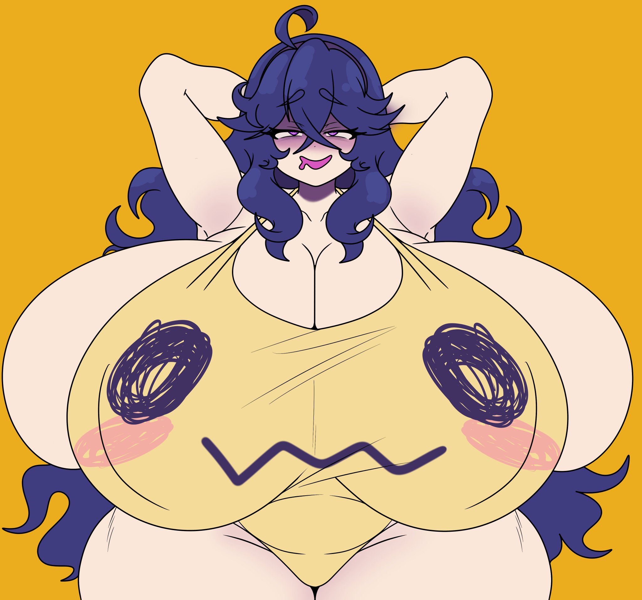 1girl, 1girls, big breasts, big thighs, breasts bigger than head, clothed female, cosplay, female, female focus, female only, hex maniac, hex maniac (pokemon xy), hyper breasts, inakotho, large breasts, large thighs, mimikyu (cosplay), nintendo, npc trainer, one-piece swimsuit, pokemon, pokemon (cosplay), pokemon xy, solo, solo female, thick thighs, twitter link